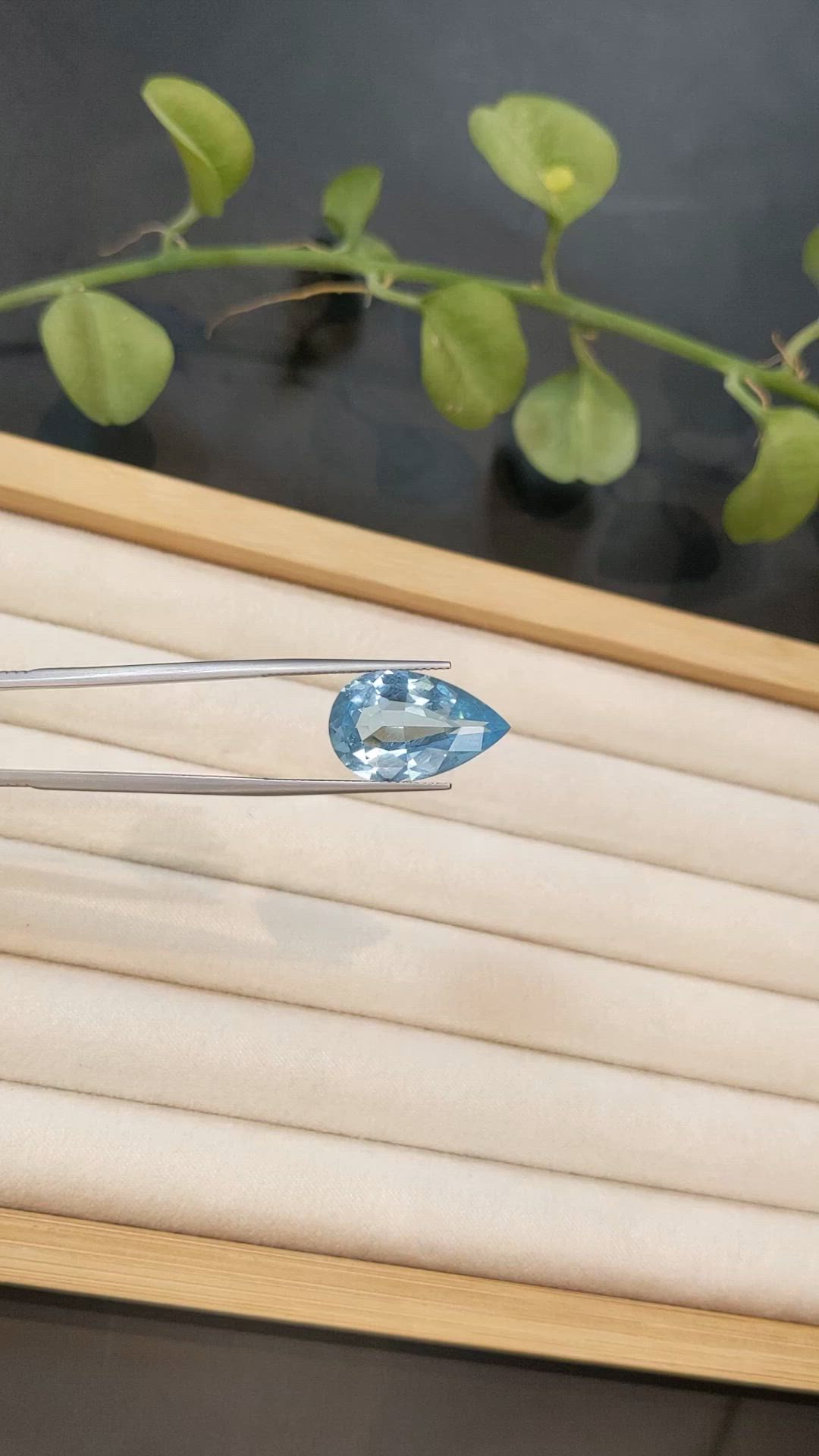 8.77 Ct. Blue Aquamarine from Brazil Size Video
