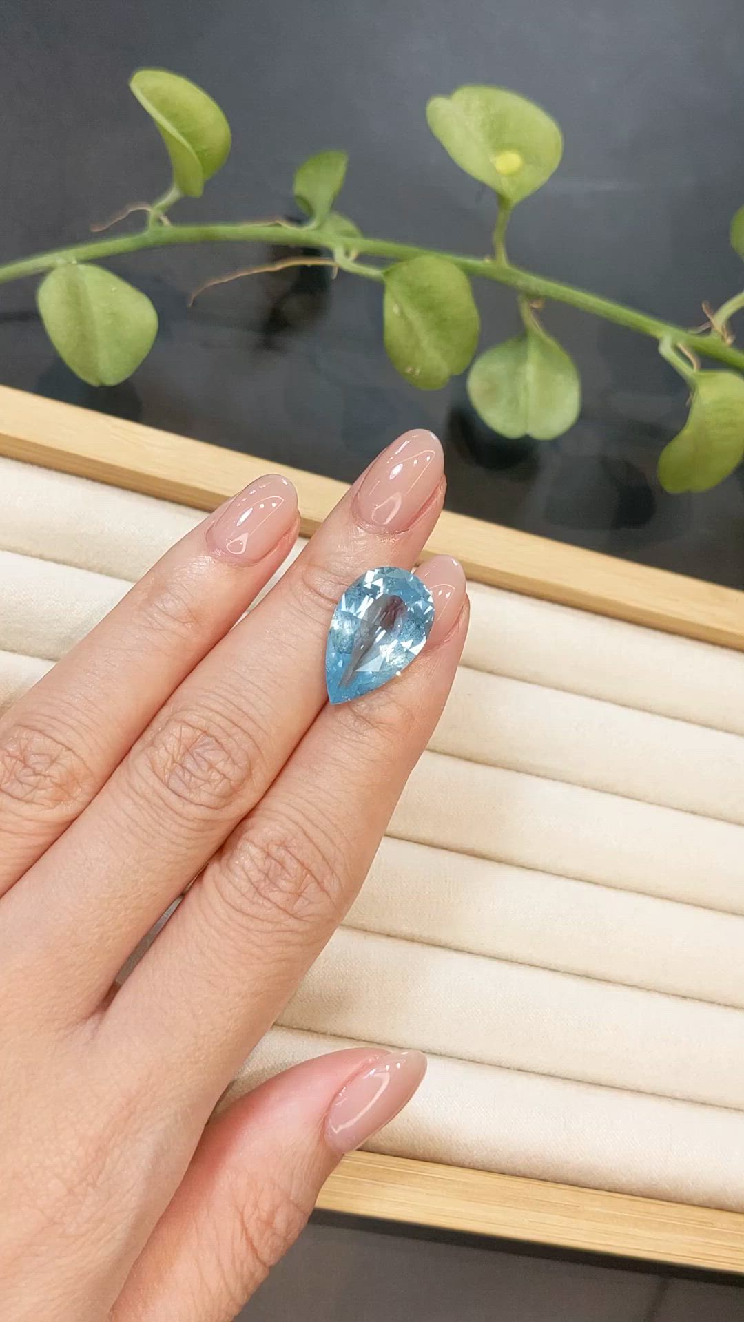 8.77 Ct. Blue Aquamarine from Brazil Size Video