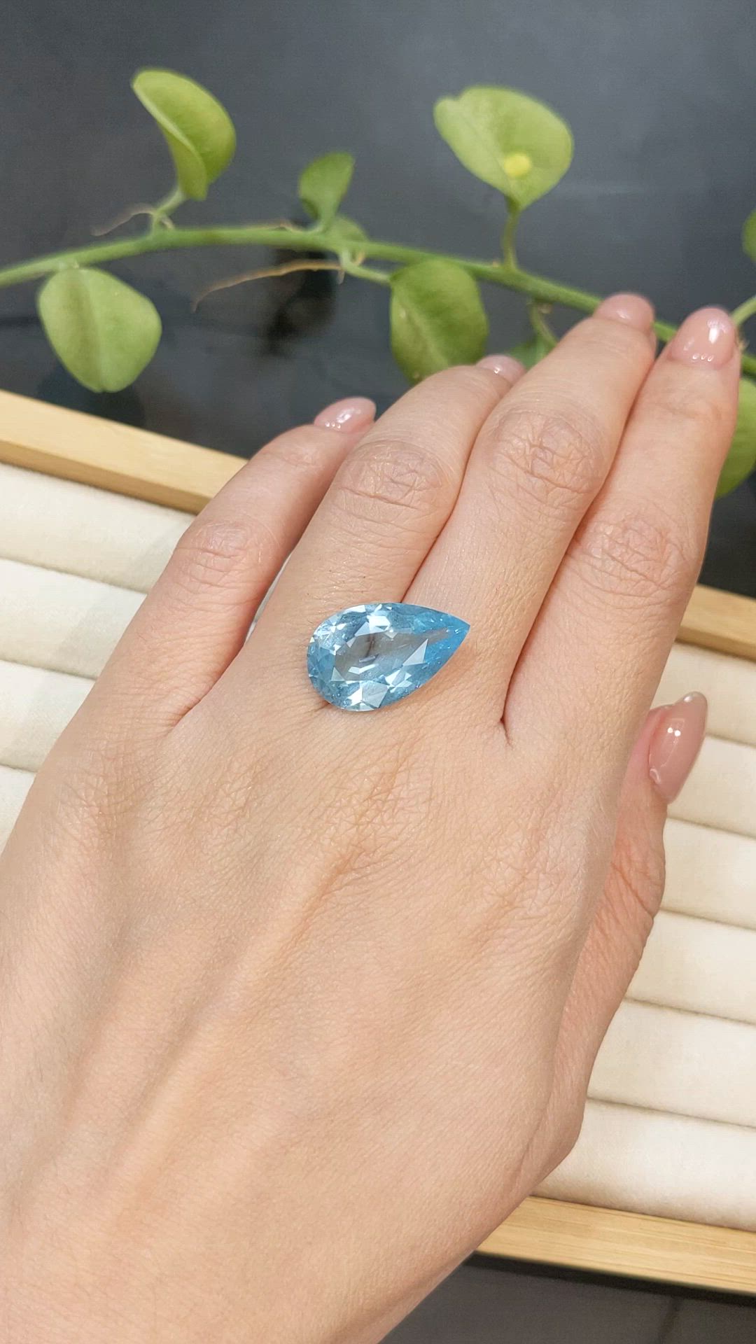 8.77 Ct. Blue Aquamarine from Brazil Size Video