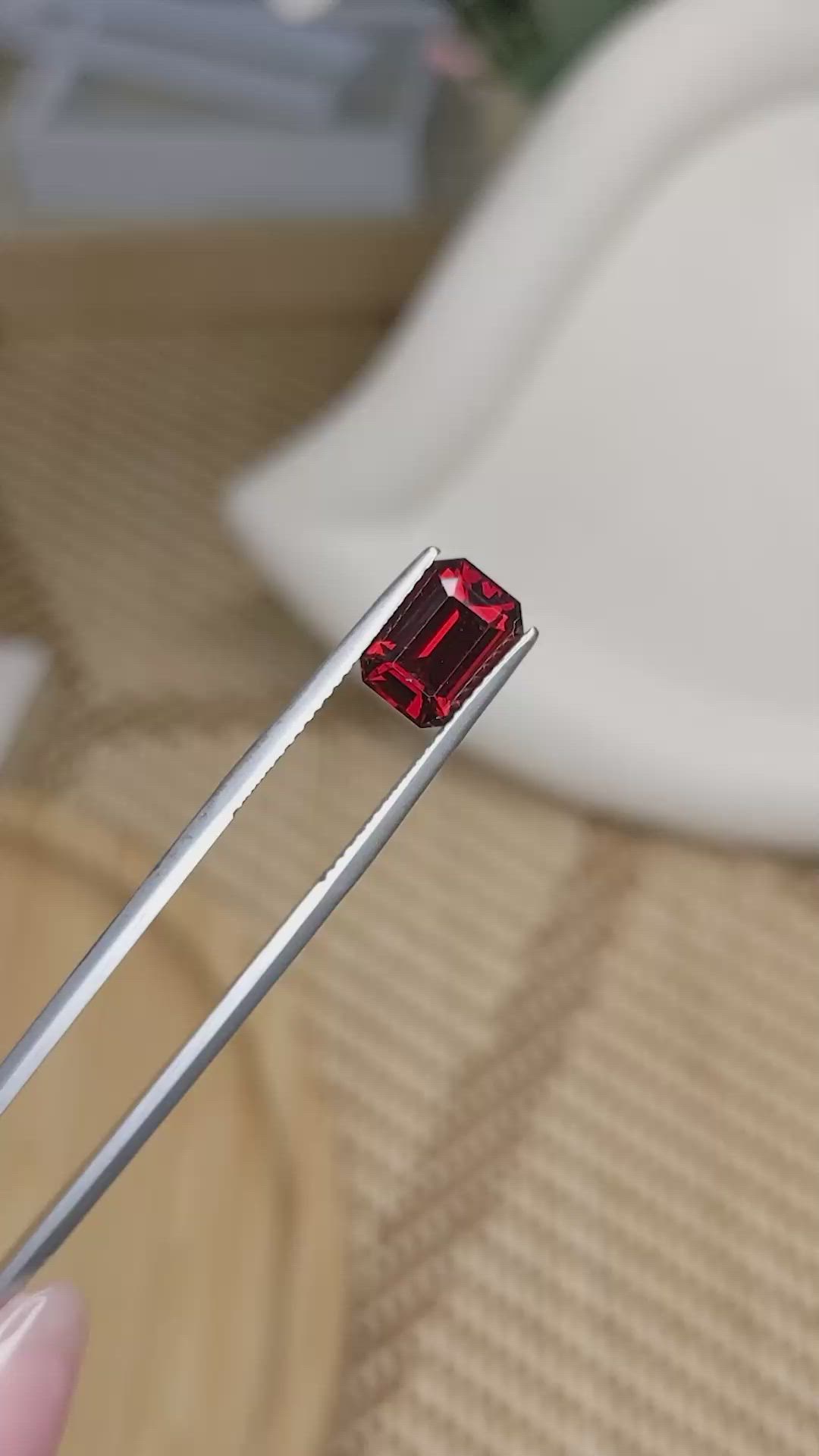 2.40 Ct. Red Garnet from Ceylon (Sri Lanka) Size Video