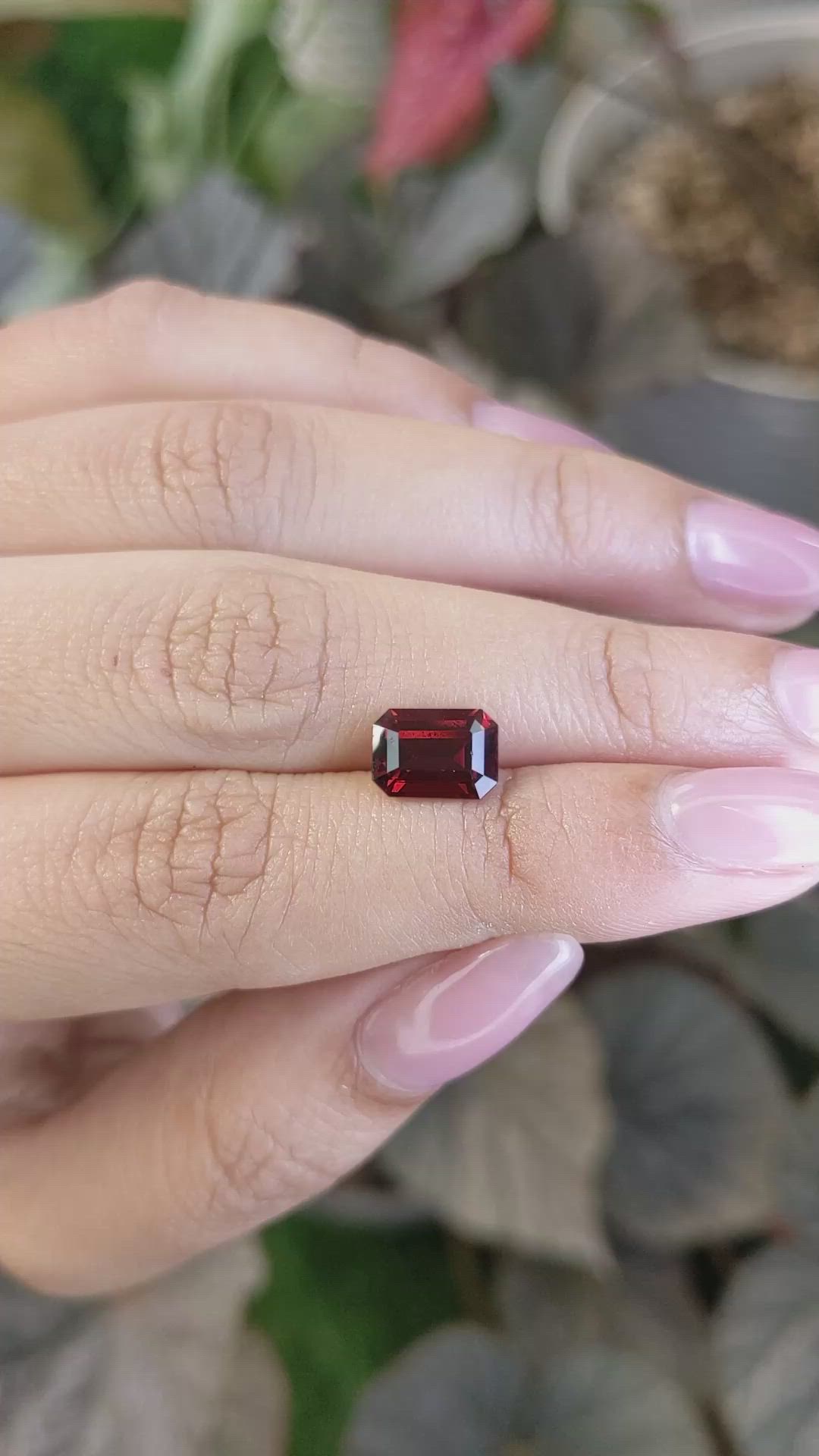 2.40 Ct. Red Garnet from Ceylon (Sri Lanka) Size Video