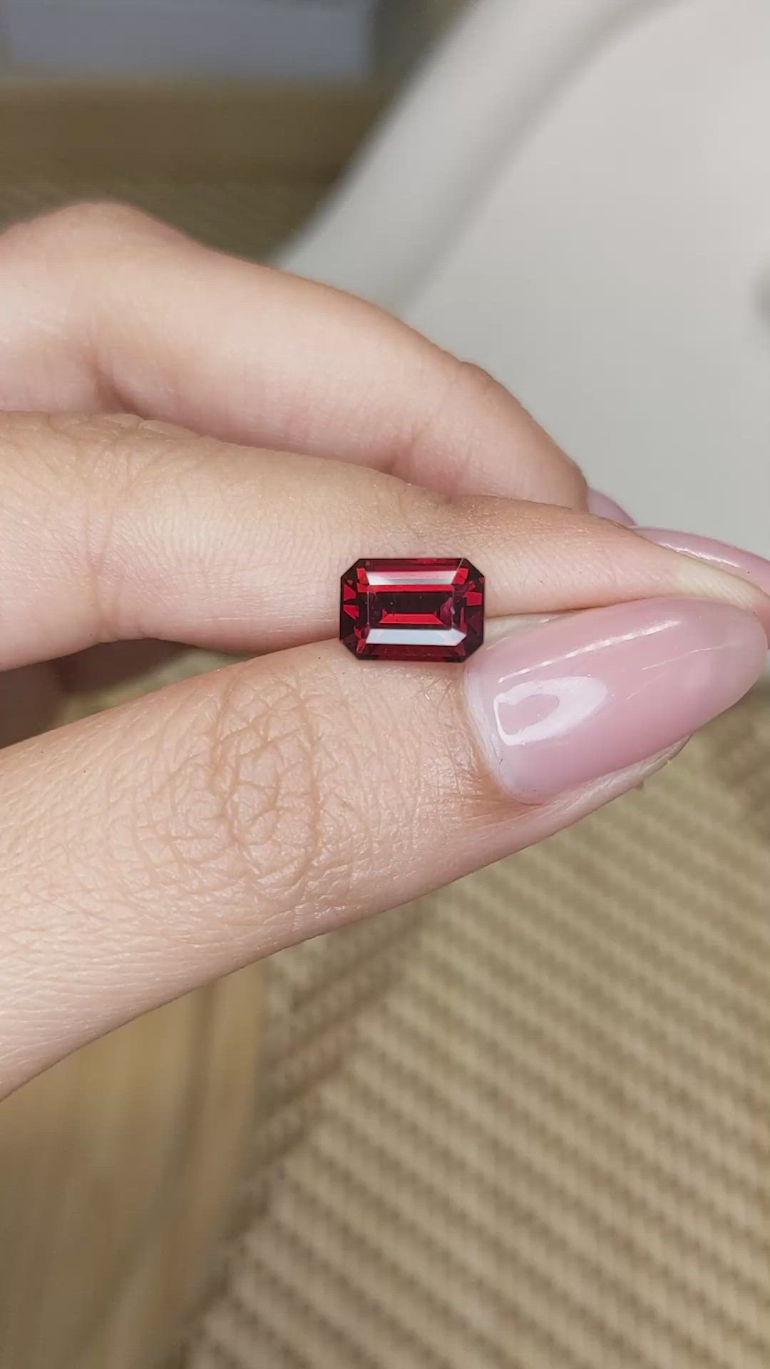 2.40 Ct. Red Garnet from Ceylon (Sri Lanka) Size Video