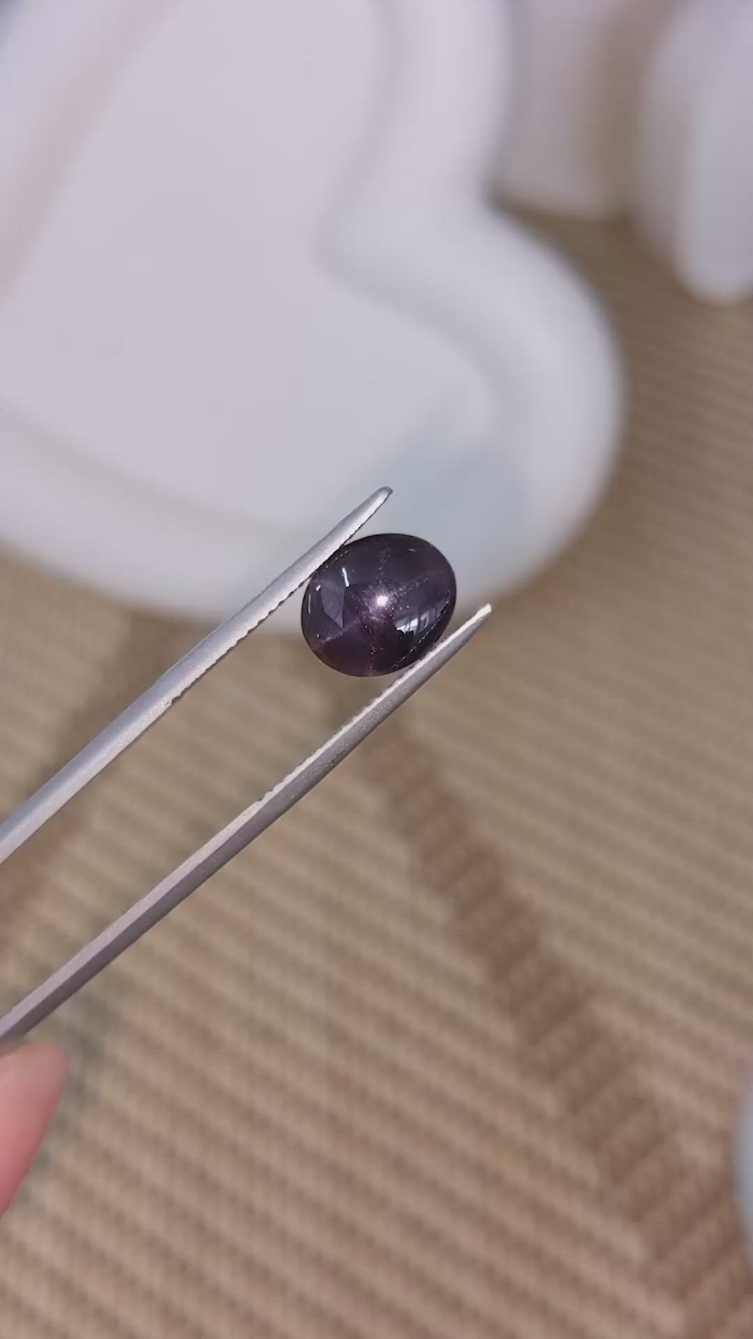 3.76 Ct. Purple Star Spinel from Ceylon (Sri Lanka) Size Video