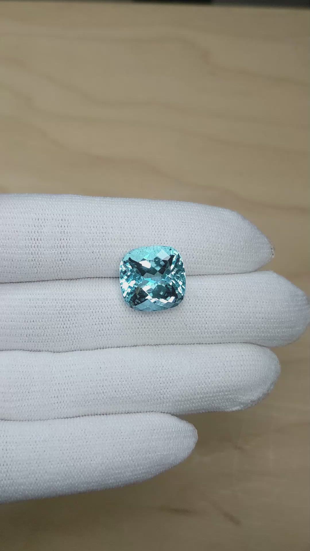 12.36 Ct. Blue Aquamarine Size Video