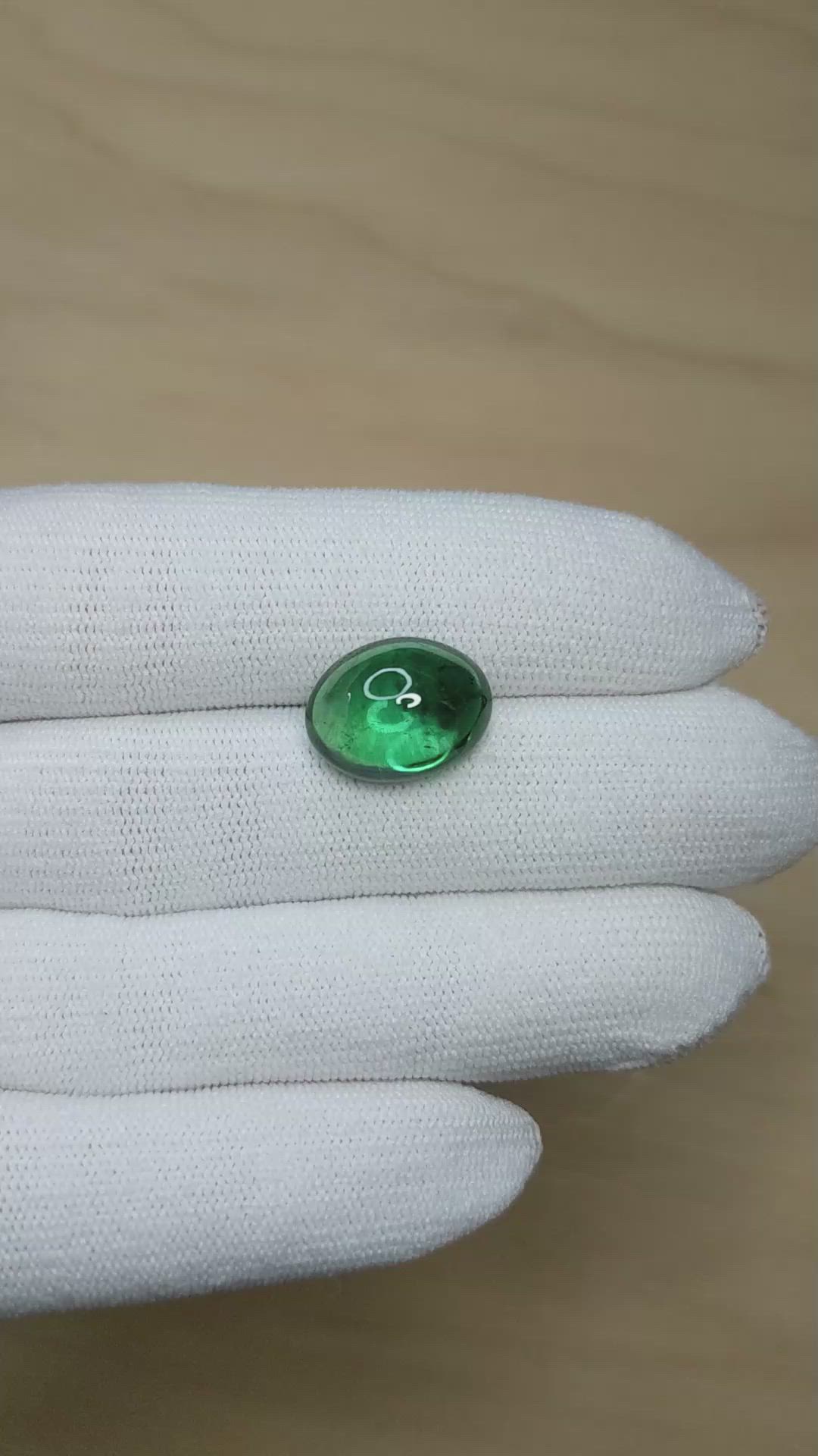 9.73 Ct. Green Cabochon Tourmaline Size Video