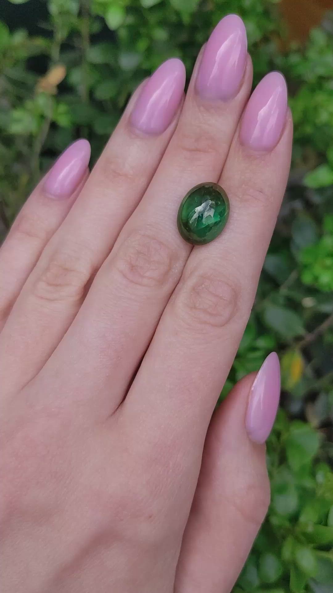 9.73 Ct. Green Cabochon Tourmaline Size Video