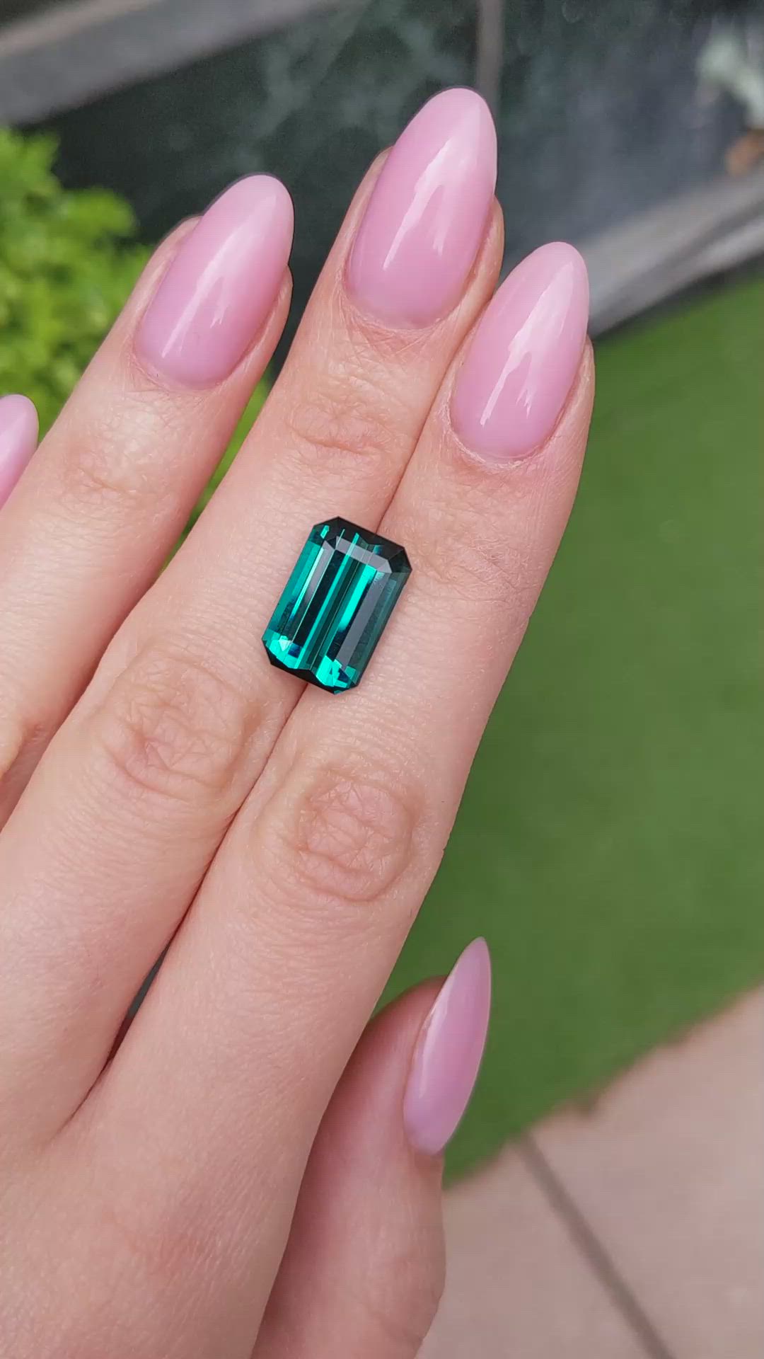 7.66 Ct. Greenish Blue Tourmaline Size Video