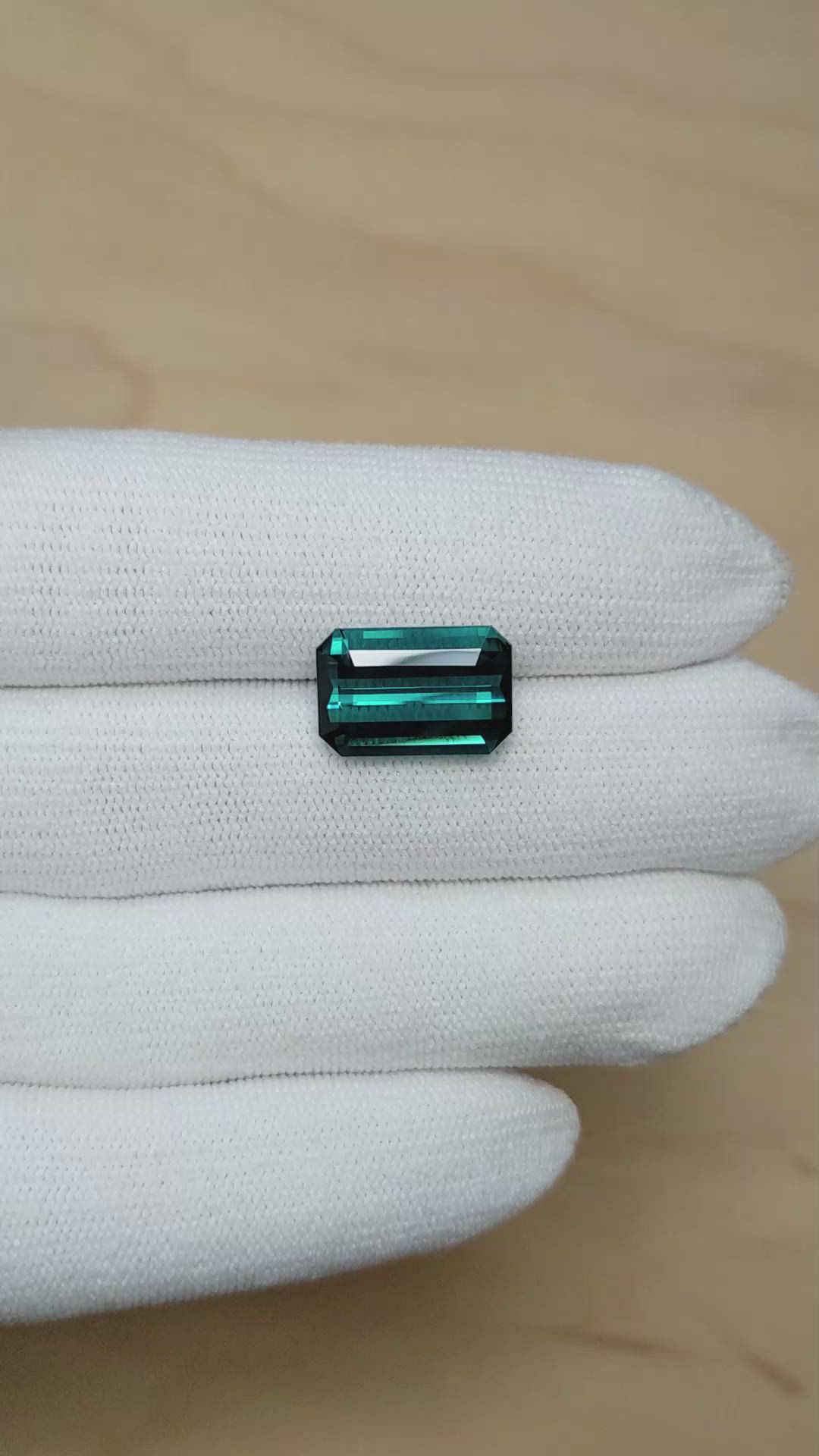 7.66 Ct. Greenish Blue Tourmaline Size Video