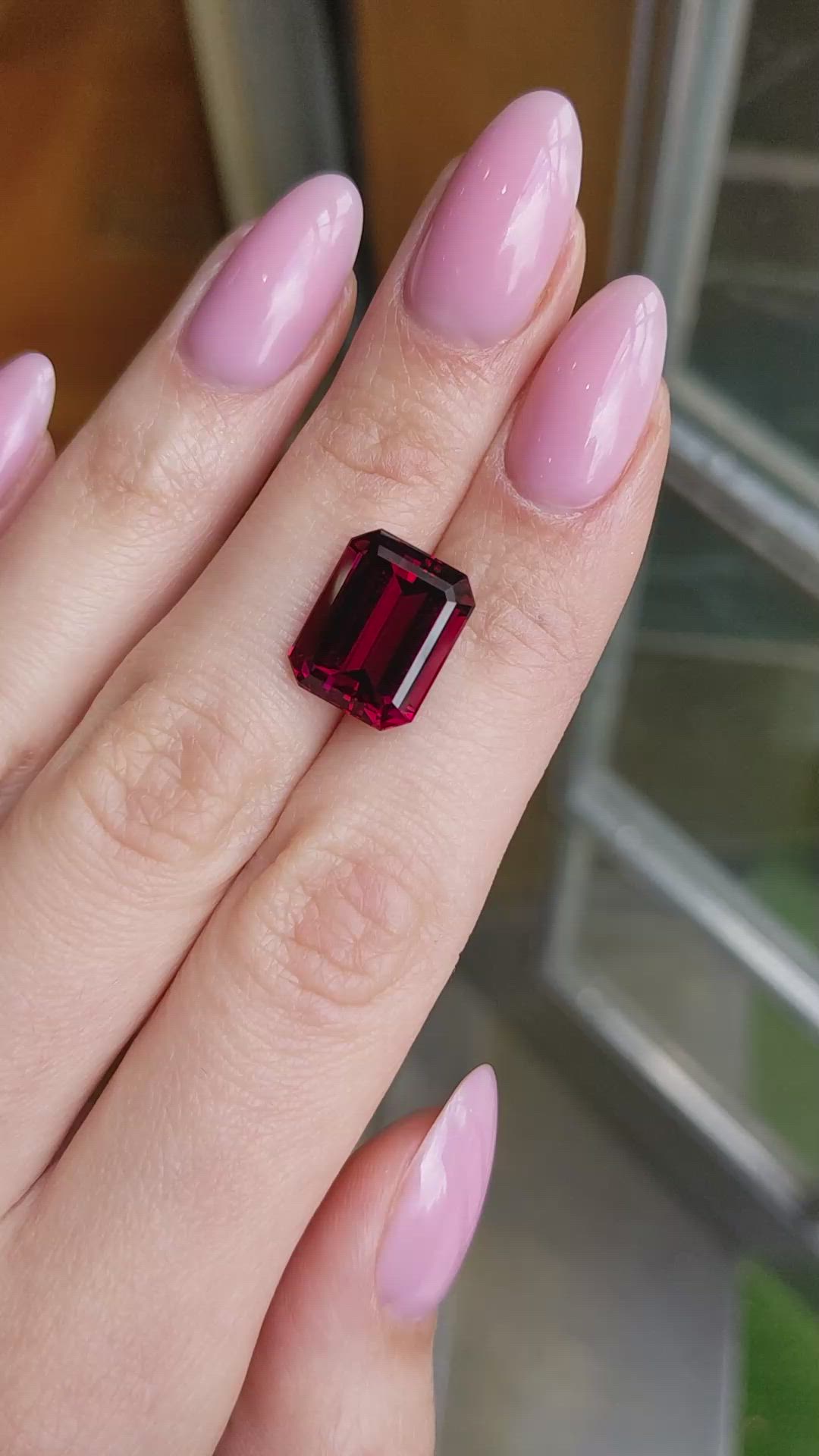8.65 Ct. Pinkish Red Rubellite Tourmaline Size Video
