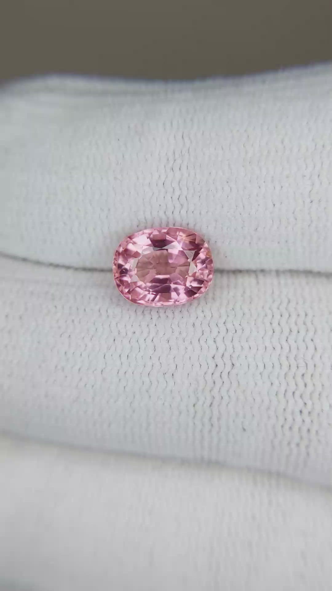 2.30 Ct. Pink Tourmaline from Brazil Size Video