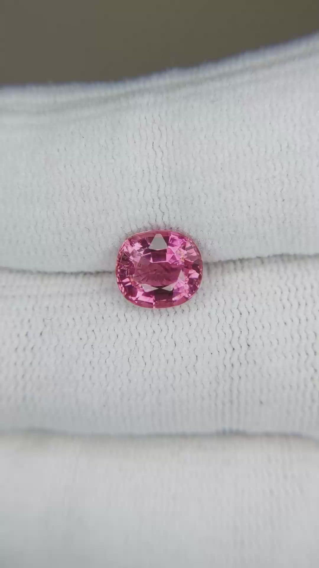 1.90 Ct. Pink Tourmaline from Brazil Size Video