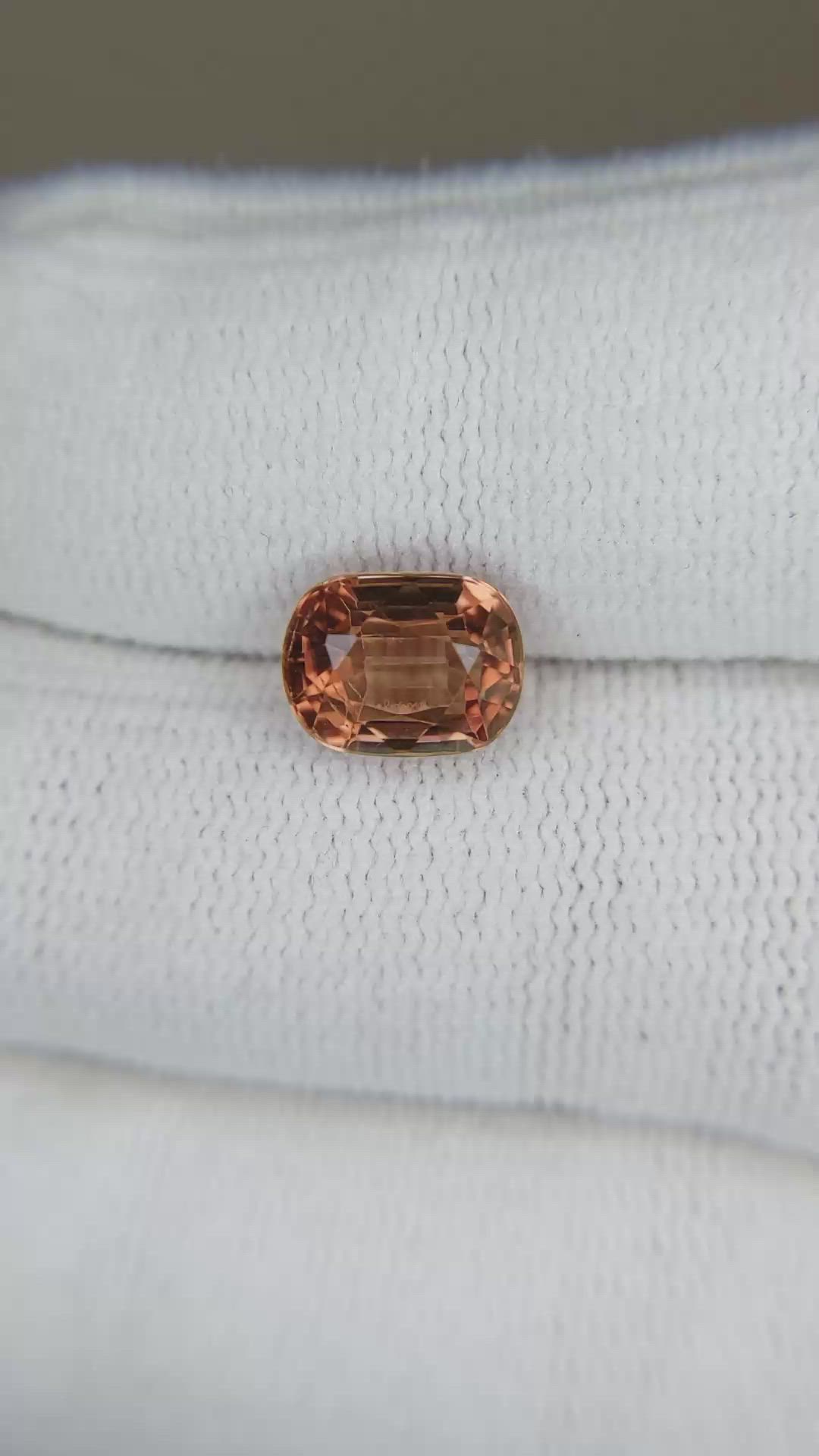 2.68 Ct. Orangish Brown Tourmaline from Brazil Size Video