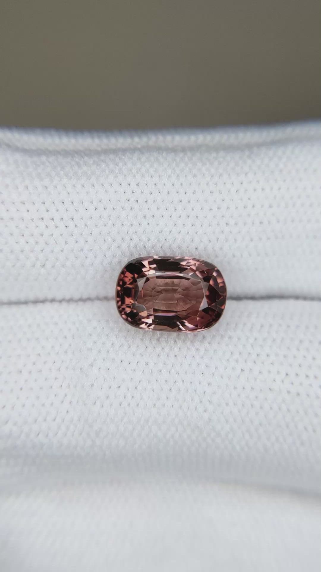 2.95 Ct. Pinkish Brown Tourmaline from Brazil Size Video