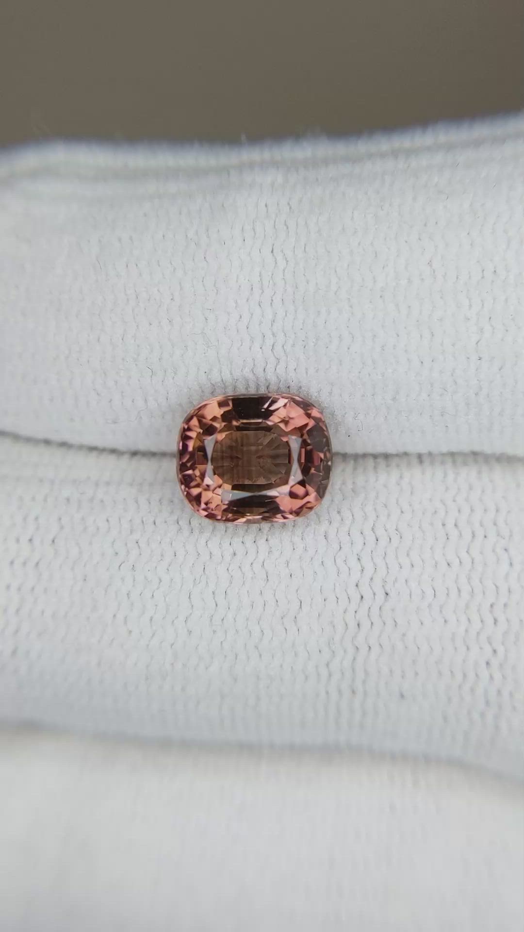 2.71 Ct. Pinkish Brown Tourmaline from Brazil Size Video