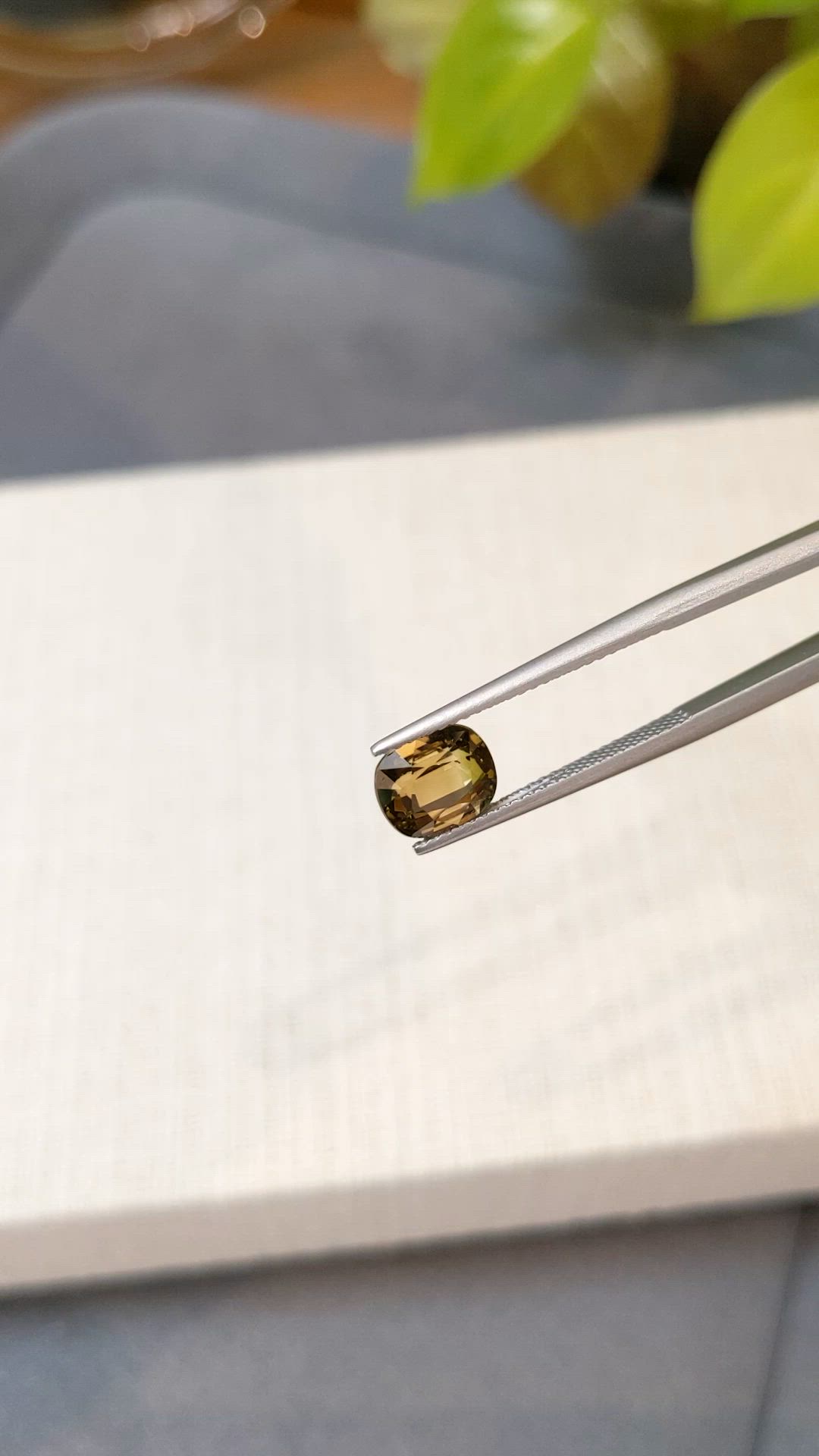 2.05 Ct. Greenish Brown Tourmaline from Brazil Size Video