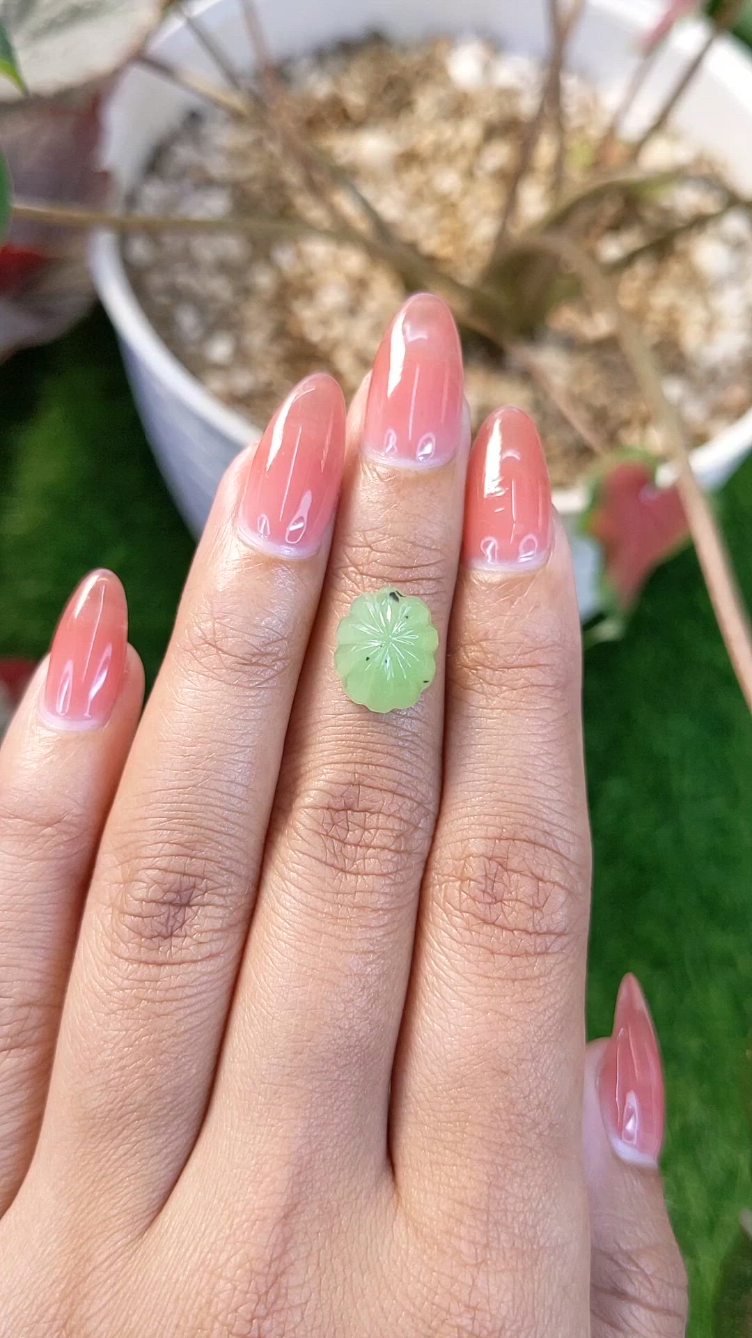 5.08 Ct. Green Cabochon Jade from Burma (Myanmar) Size Video