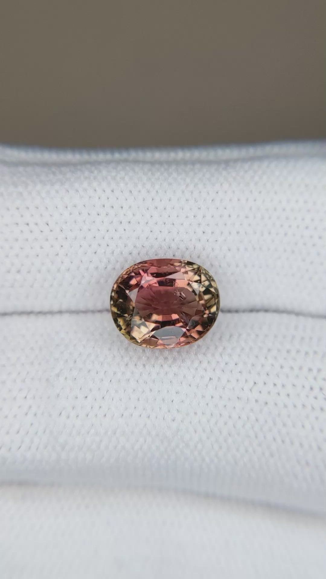 3.22 Ct. Bi Color Tourmaline from Brazil Size Video