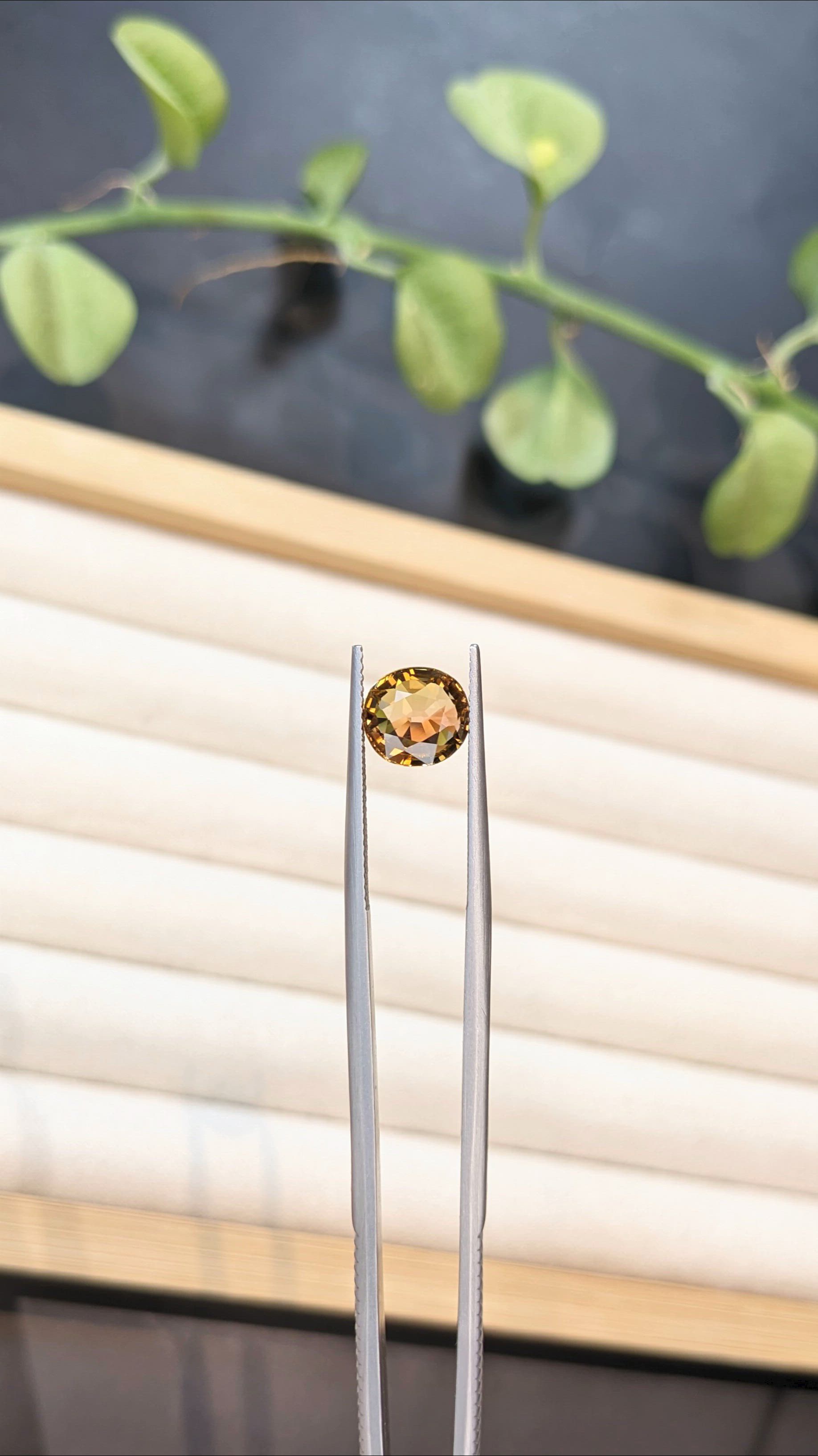 2.42 Ct. Yellowish Brown Tourmaline from Brazil Size Video