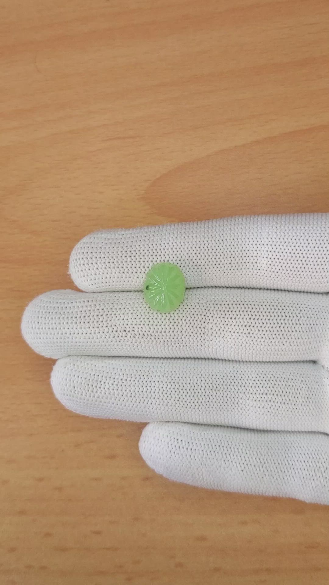 5.27 Ct. Green Cabochon Jade from Burma (Myanmar) Size Video