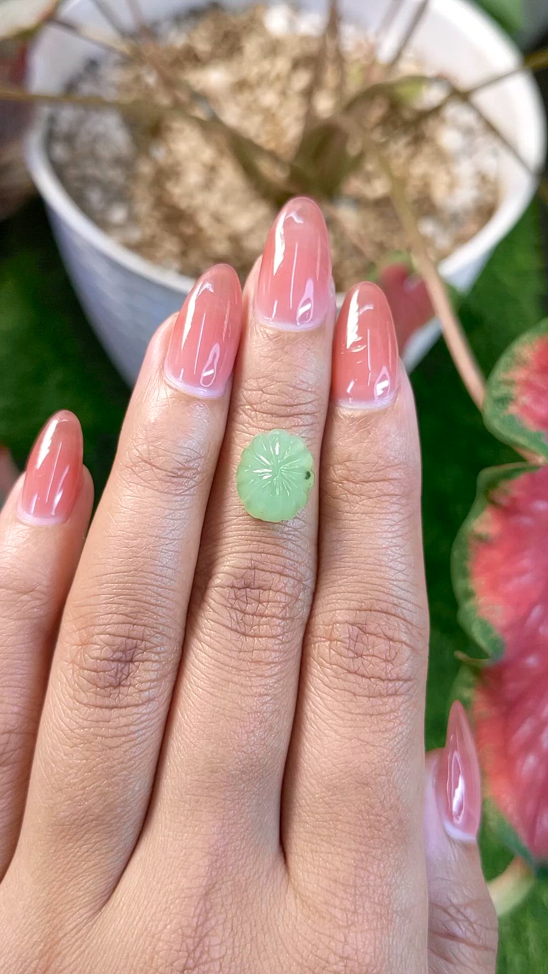 5.27 Ct. Green Cabochon Jade from Burma (Myanmar) Size Video