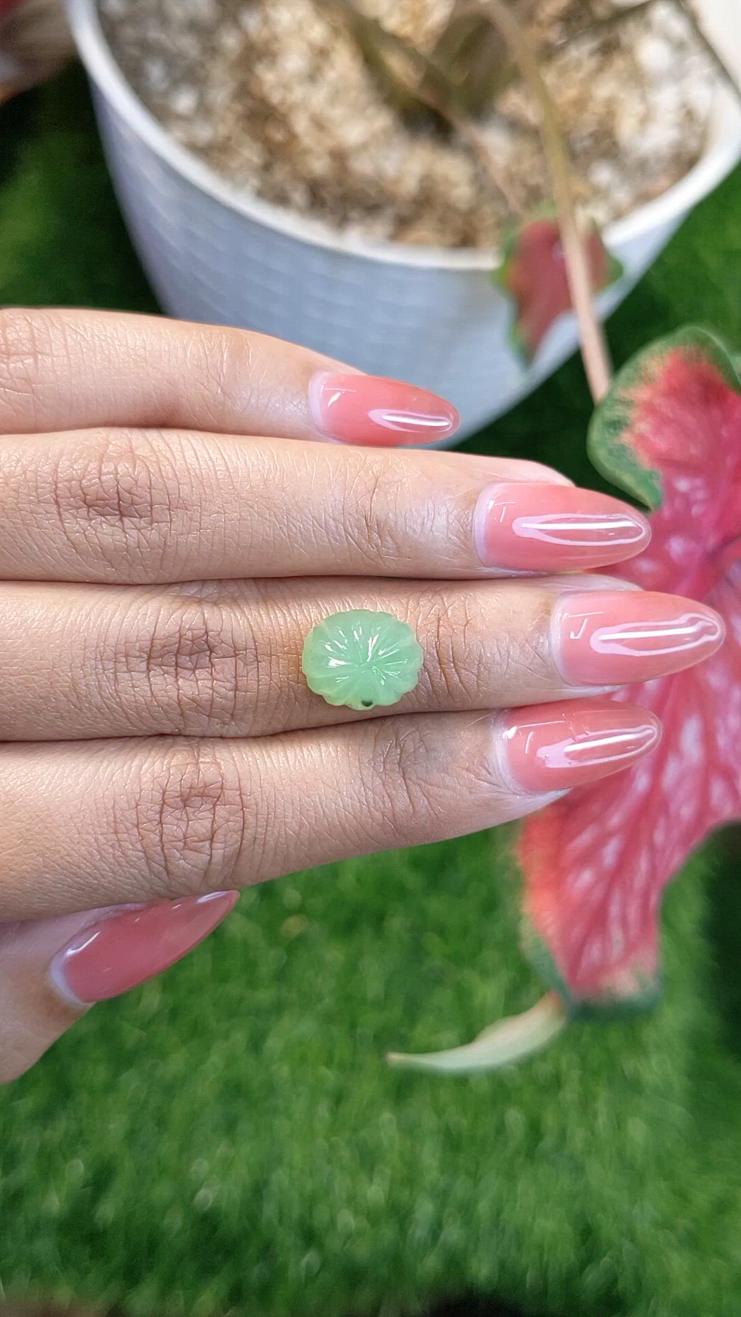 5.27 Ct. Green Cabochon Jade from Burma (Myanmar) Size Video