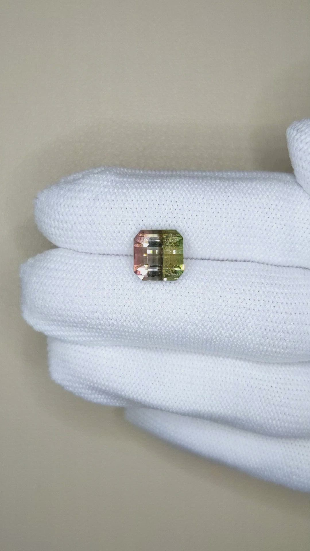 3.85 Ct. Bi Color Tourmaline from Brazil Size Video