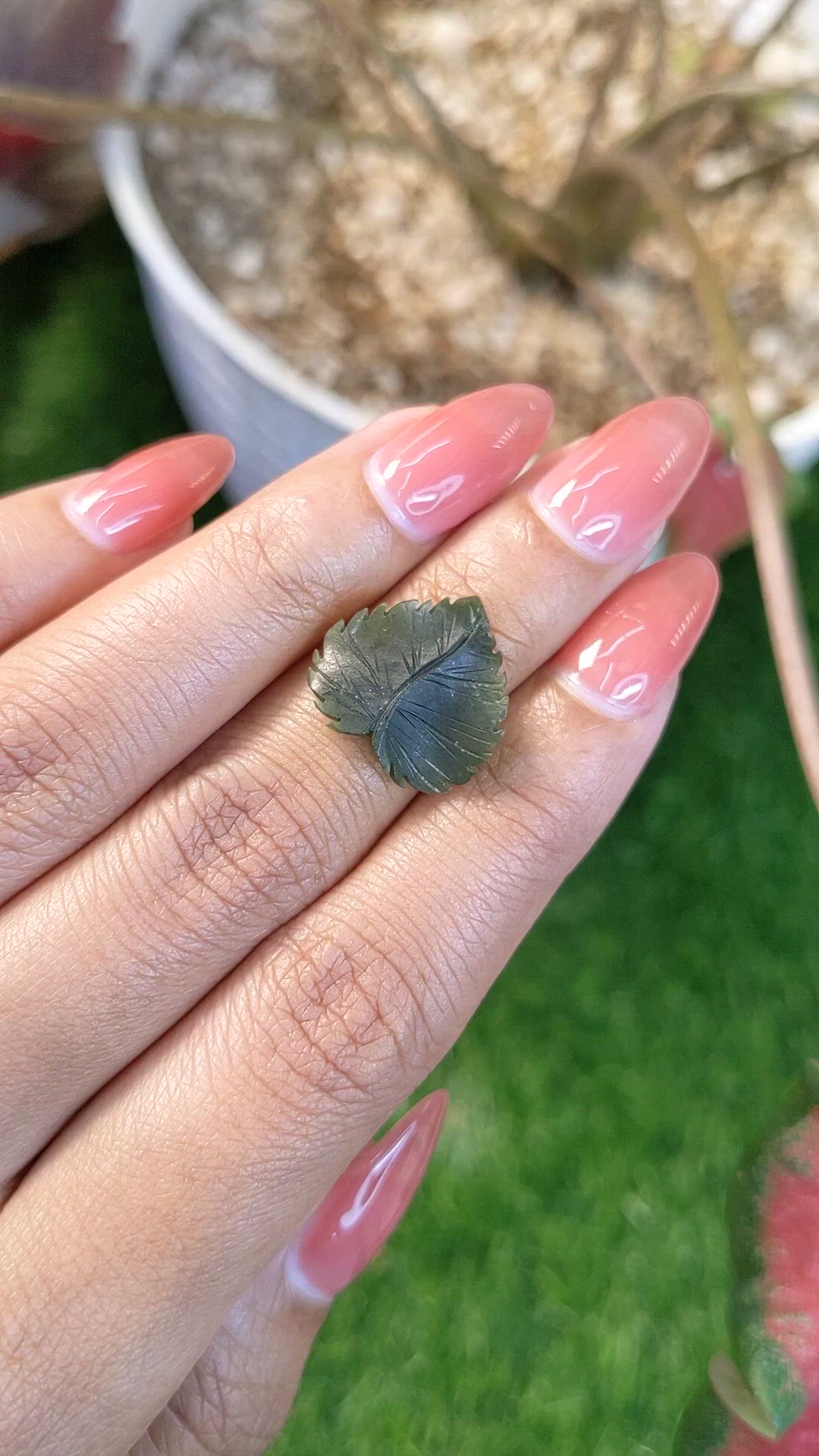 3.98 Ct. Green Jade from Burma (Myanmar) Size Video