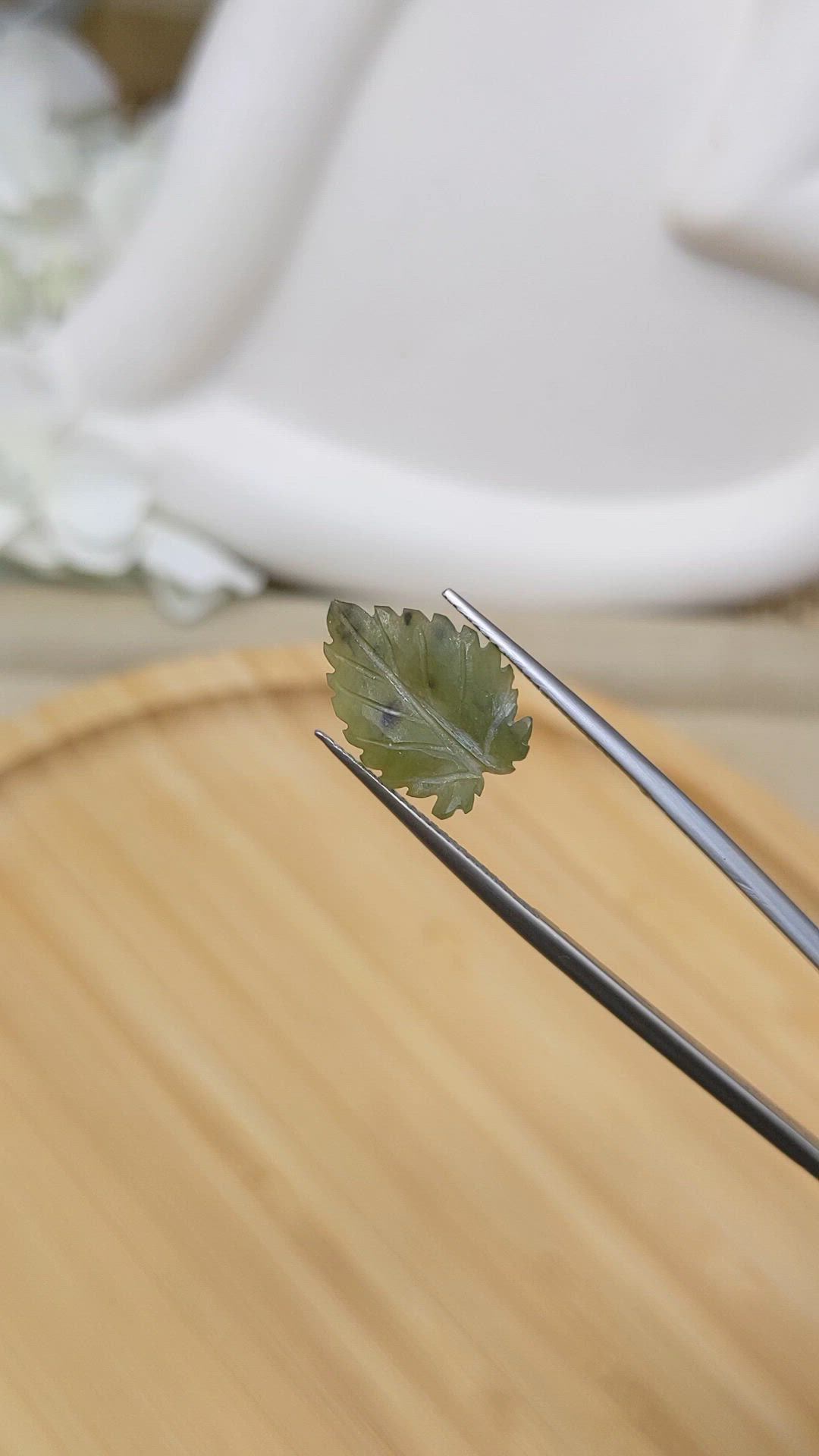 3.45 Ct. Yellowish Green Jade from Burma (Myanmar) Size Video