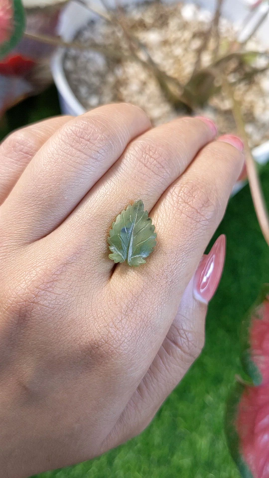 3.45 Ct. Yellowish Green Jade from Burma (Myanmar) Size Video