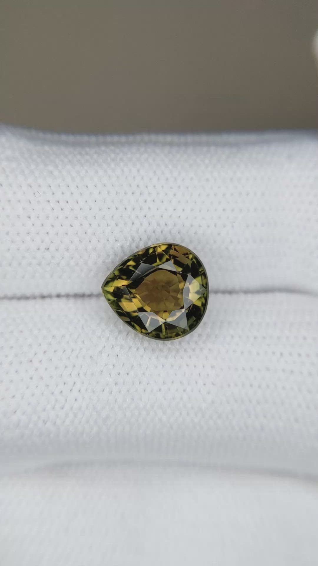 3.41 Ct. Greenish Brown Tourmaline from Brazil Size Video