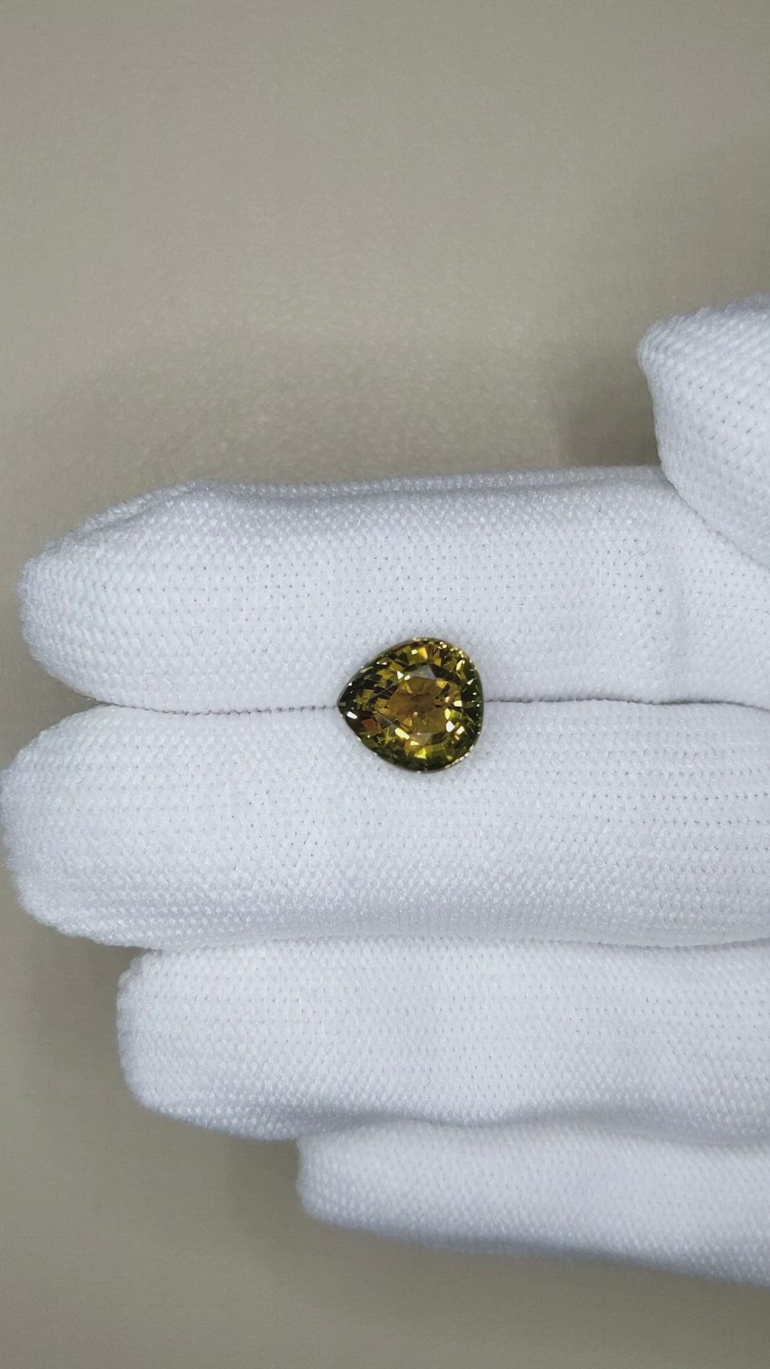 3.41 Ct. Greenish Brown Tourmaline from Brazil Size Video