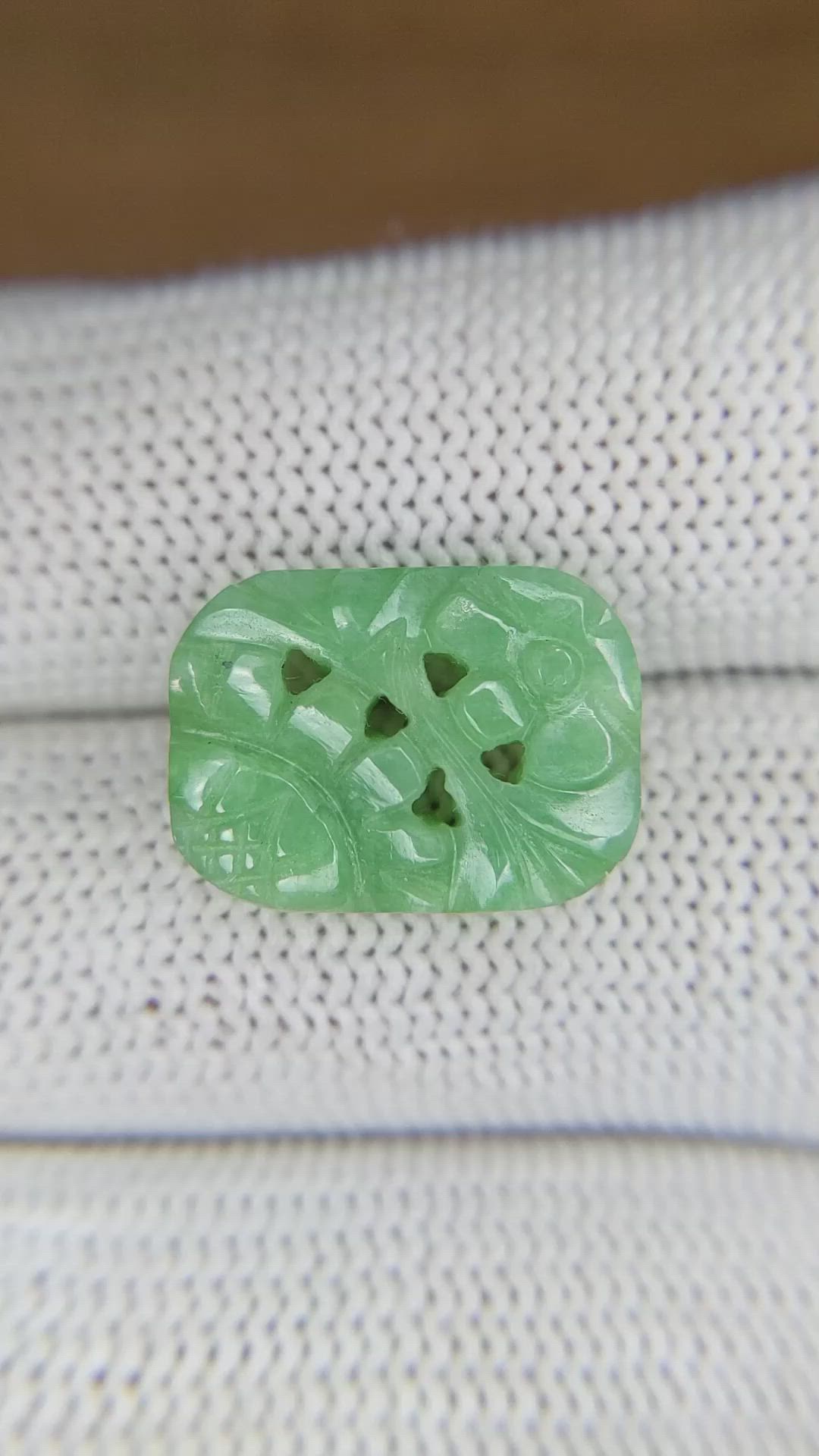 8.54 Ct. Bluish Green Jade from Burma (Myanmar) Size Video