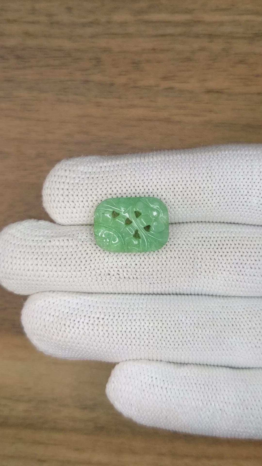 8.54 Ct. Bluish Green Jade from Burma (Myanmar) Size Video
