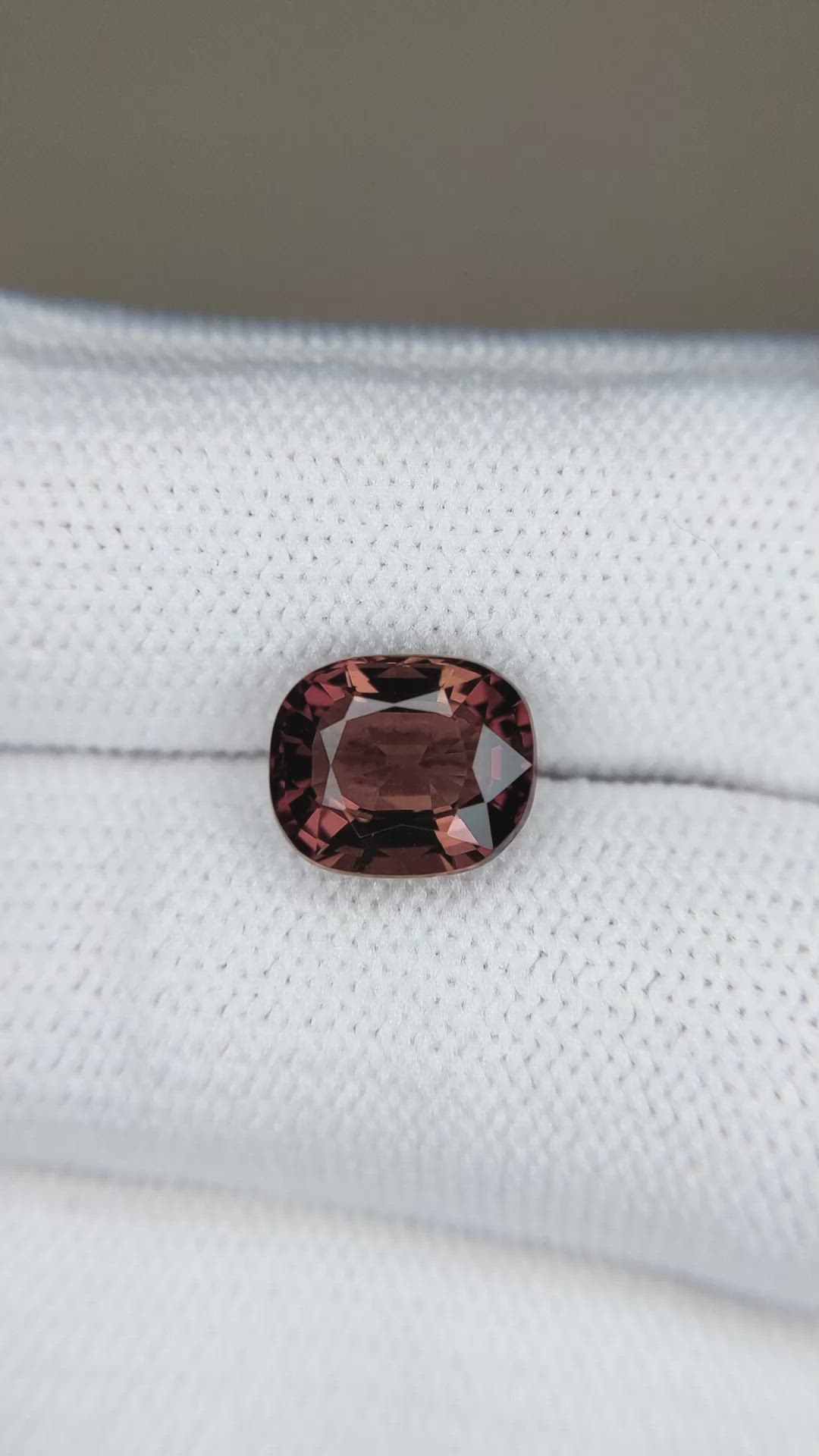 2.95 Ct. Brownish Red Tourmaline from Brazil Size Video