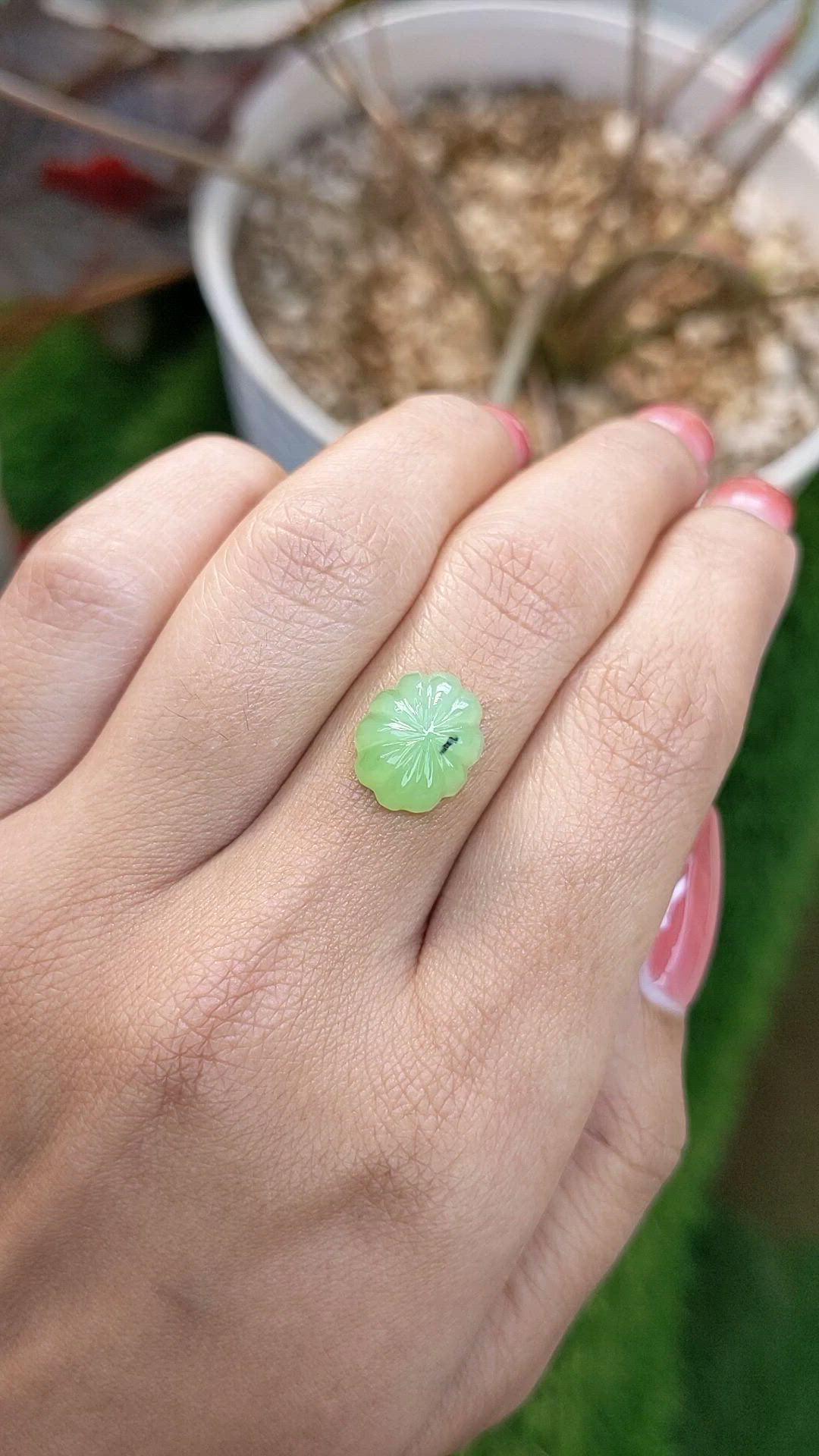 5.24 Ct. Green Cabochon Jade from Burma (Myanmar) Size Video