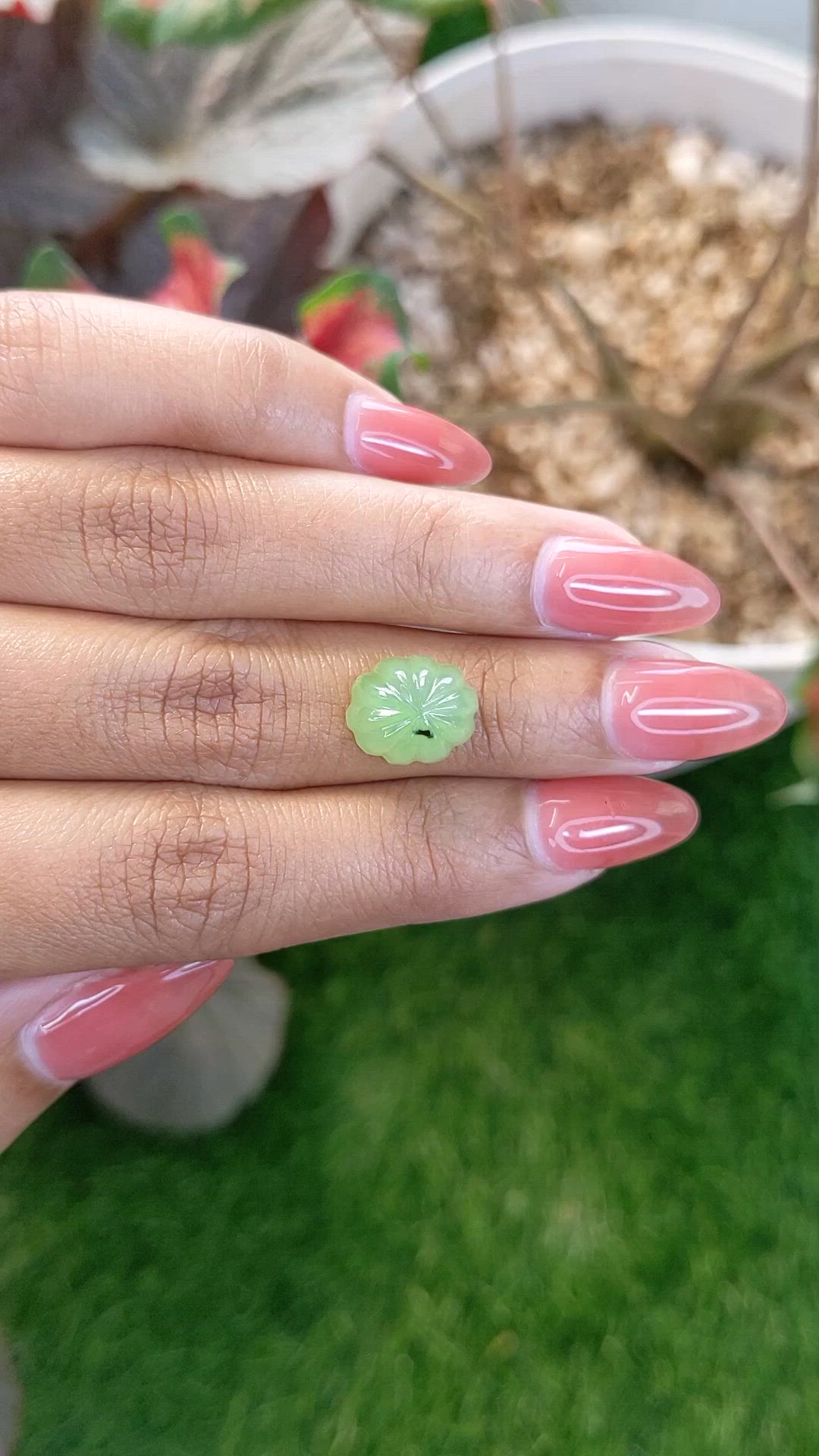5.24 Ct. Green Cabochon Jade from Burma (Myanmar) Size Video