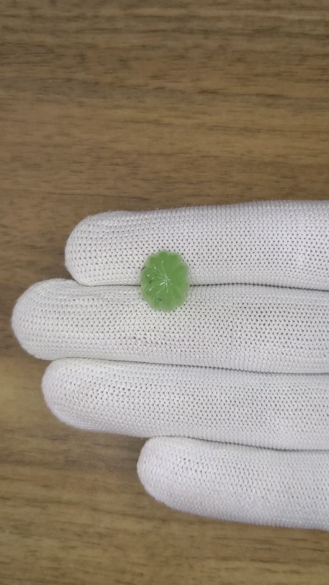 5.30 Ct. Green Cabochon Jade from Burma (Myanmar) Size Video