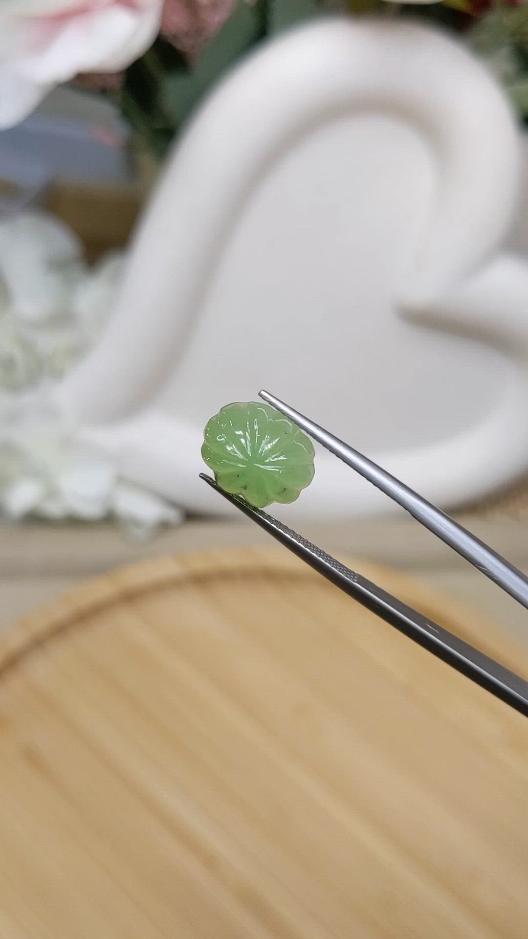 5.30 Ct. Green Cabochon Jade from Burma (Myanmar) Size Video