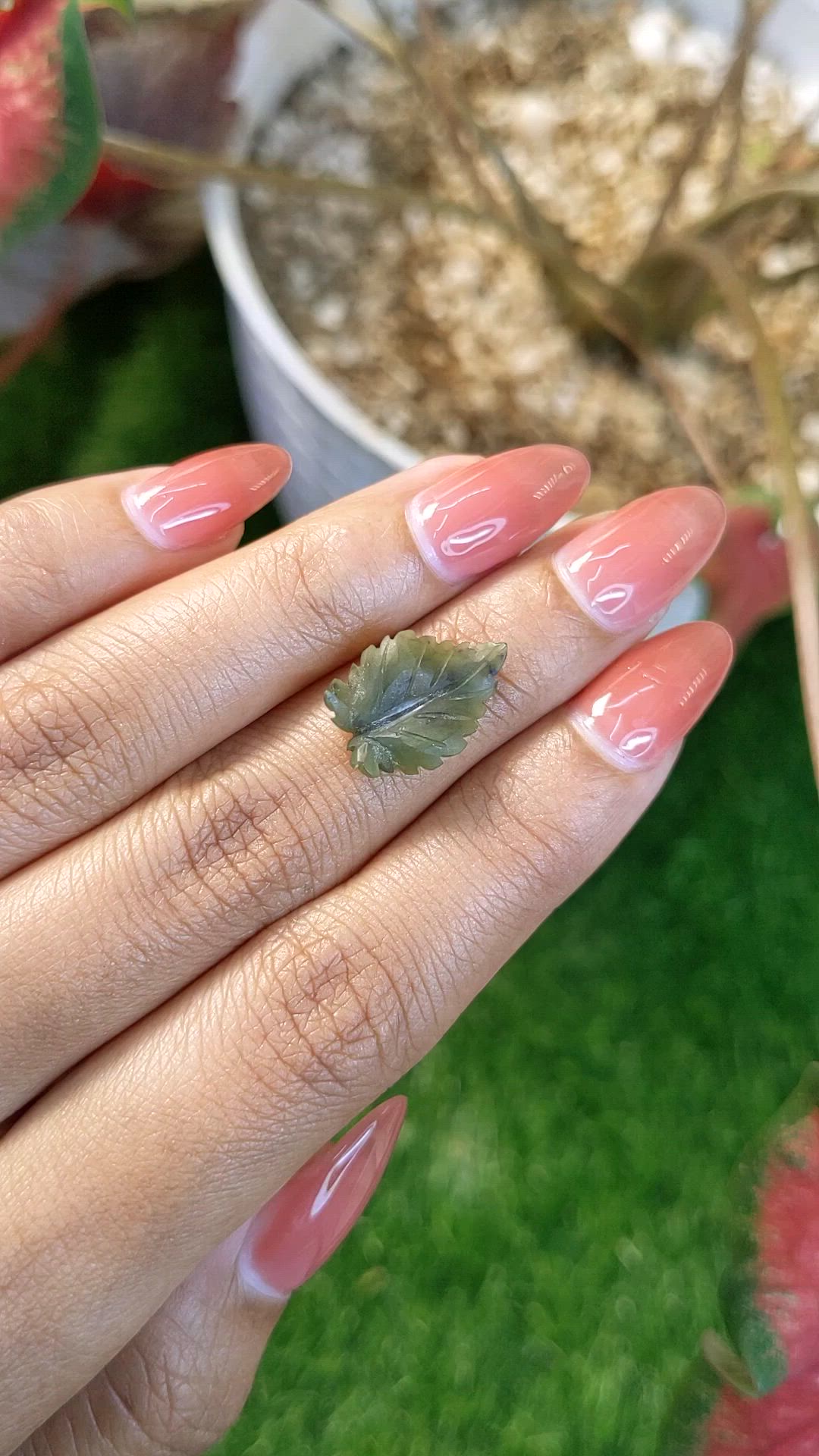 3.17 Ct. Green Jade from Burma (Myanmar) Size Video