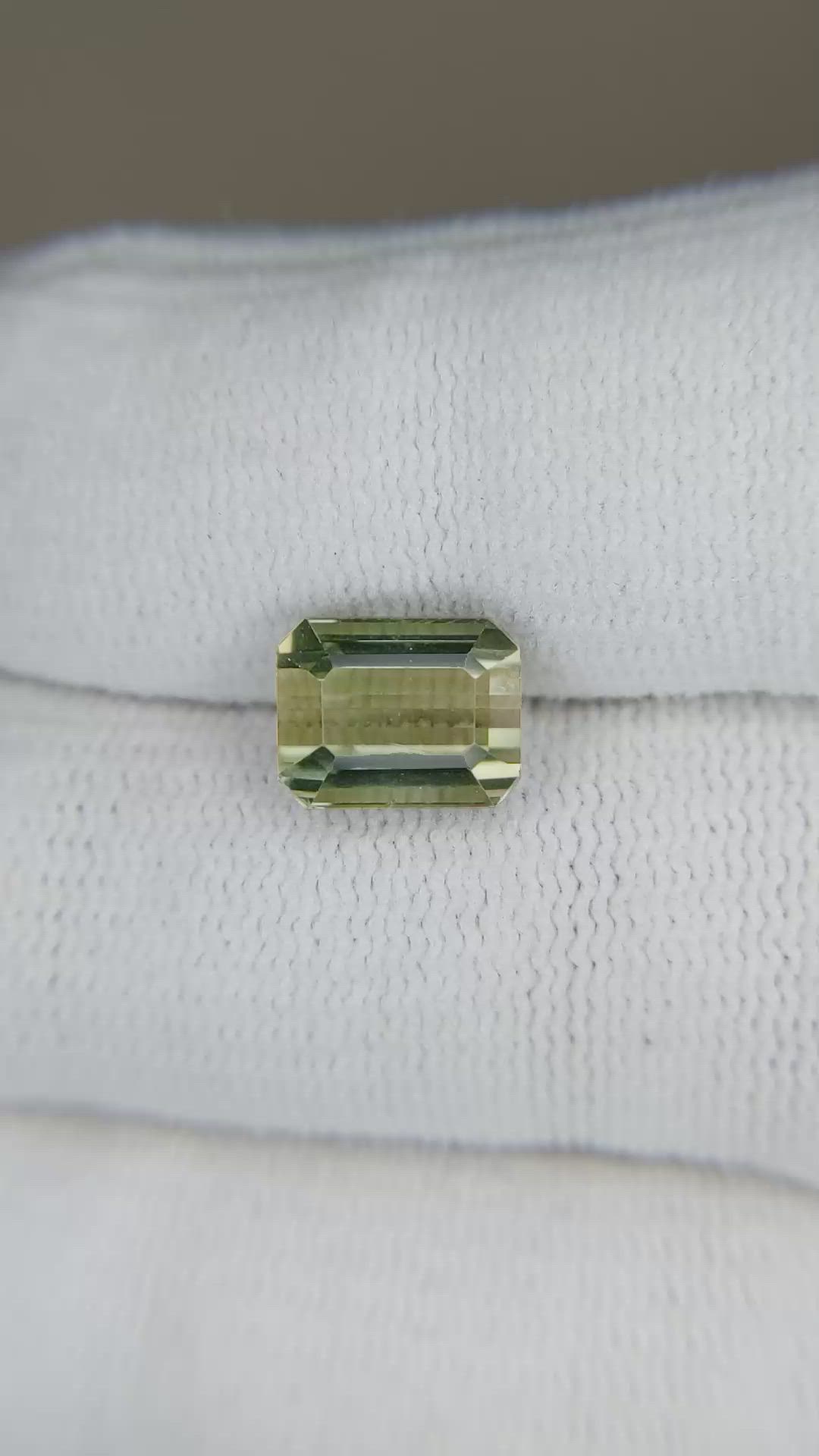 3.25 Ct. Yellowish Green Tourmaline from Brazil Size Video