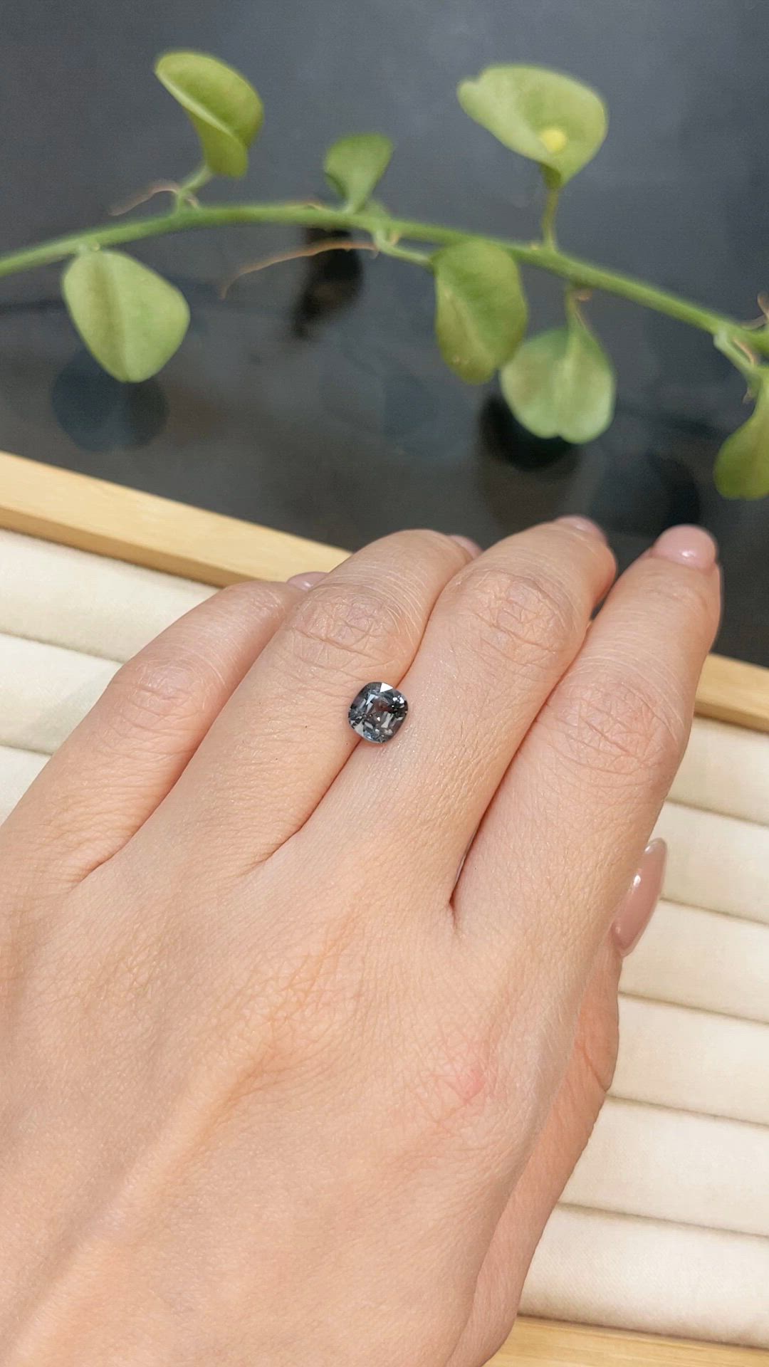 1.25 Ct. Grey Spinel from Burma (Myanmar) Size Video