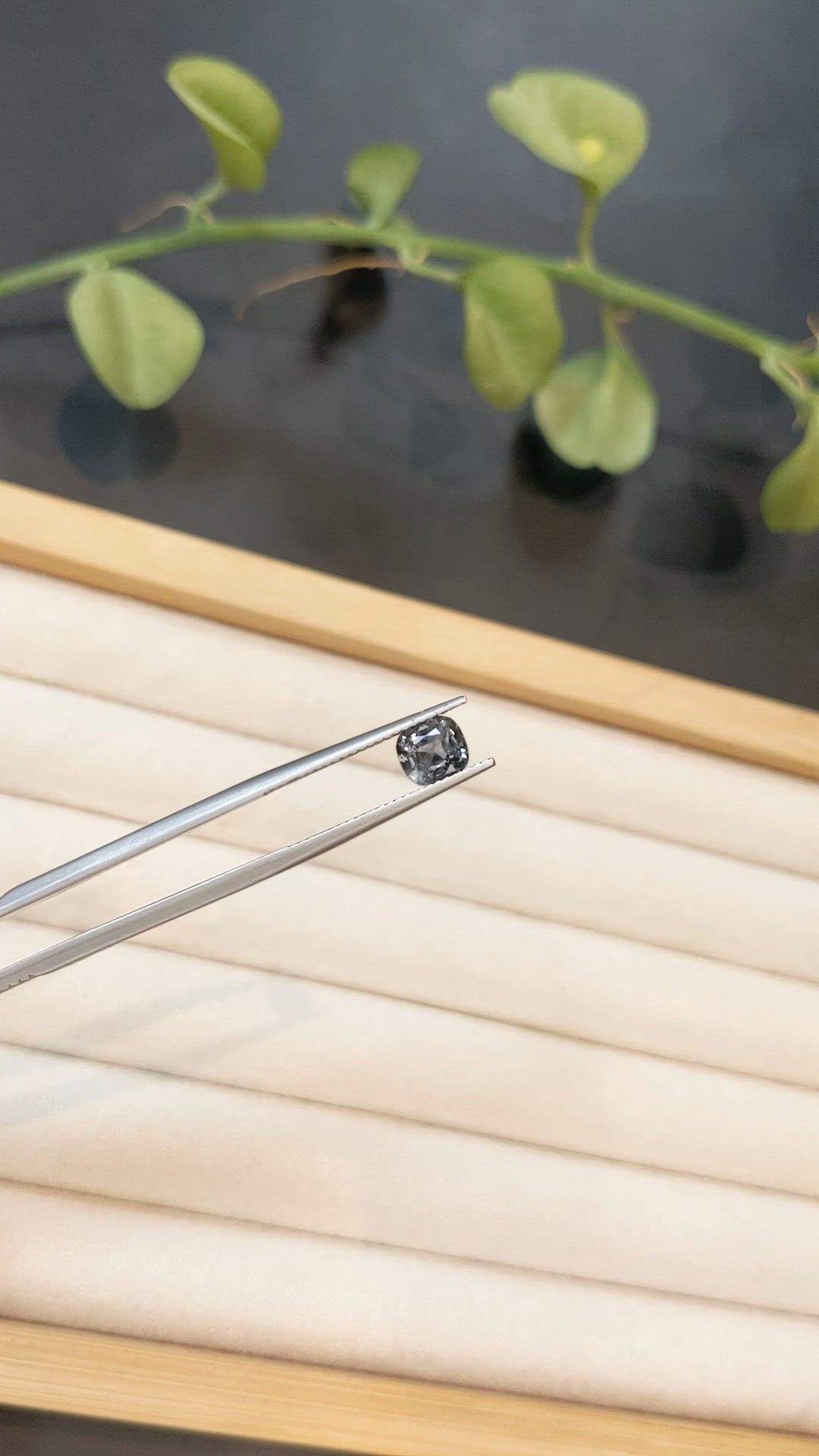 1.25 Ct. Grey Spinel from Burma (Myanmar) Size Video