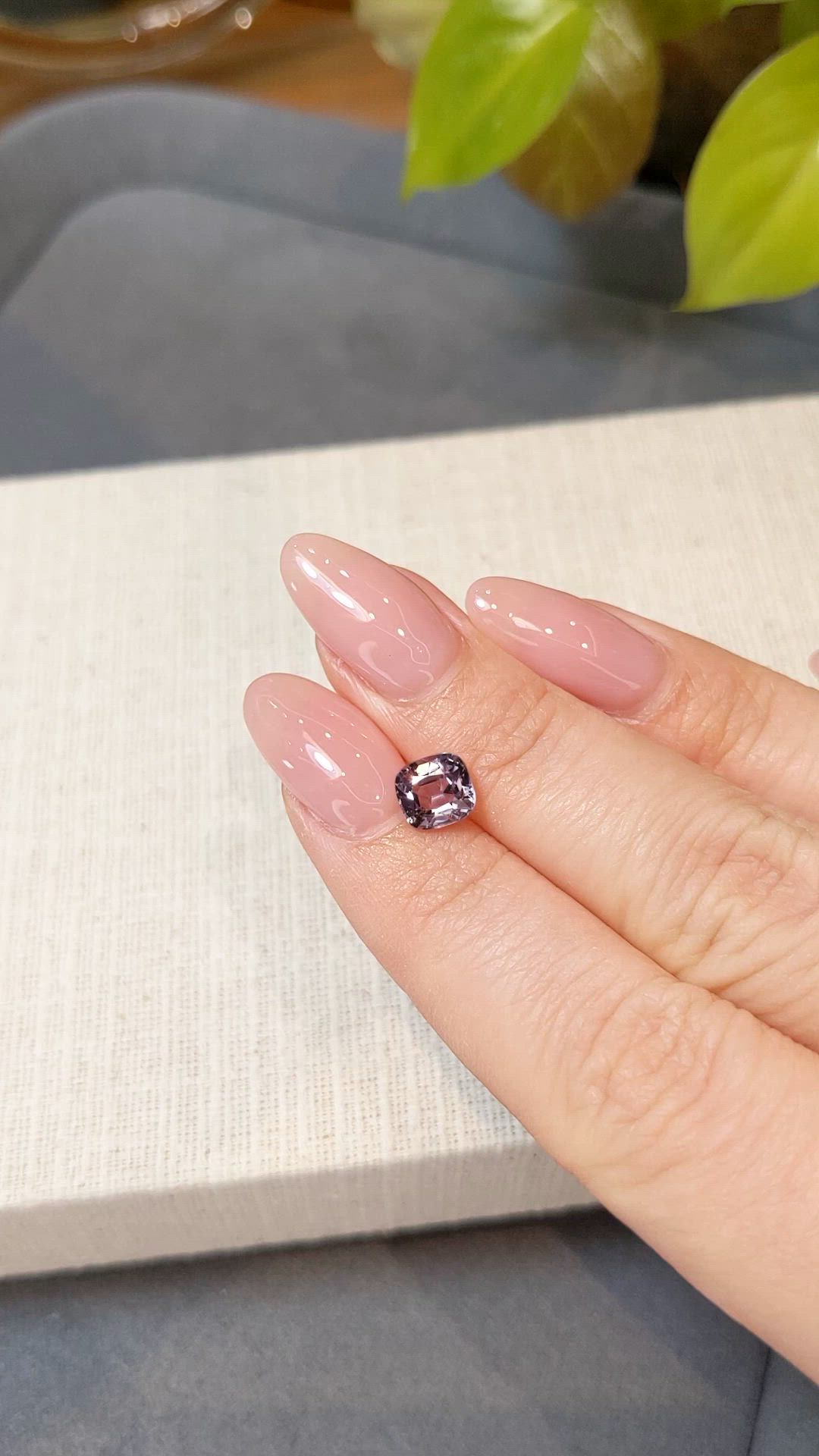 1.40 Ct. Pinkish Purple Spinel from Burma (Myanmar) Size Video
