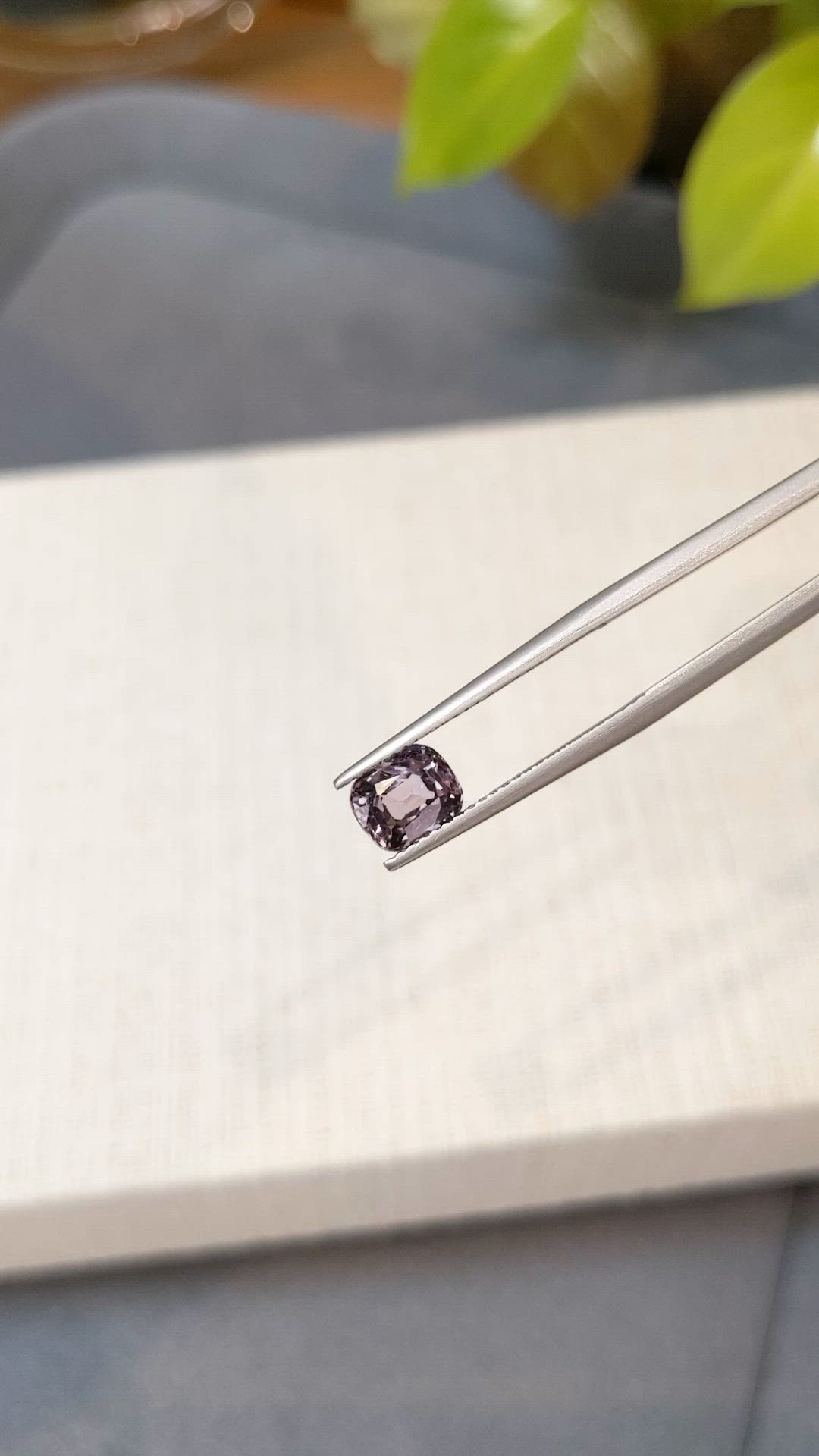 1.55 Ct. Pinkish Purple Spinel from Burma (Myanmar) Size Video