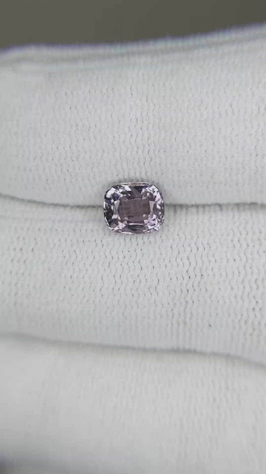 1.55 Ct. Pinkish Purple Spinel from Burma (Myanmar) Size Video