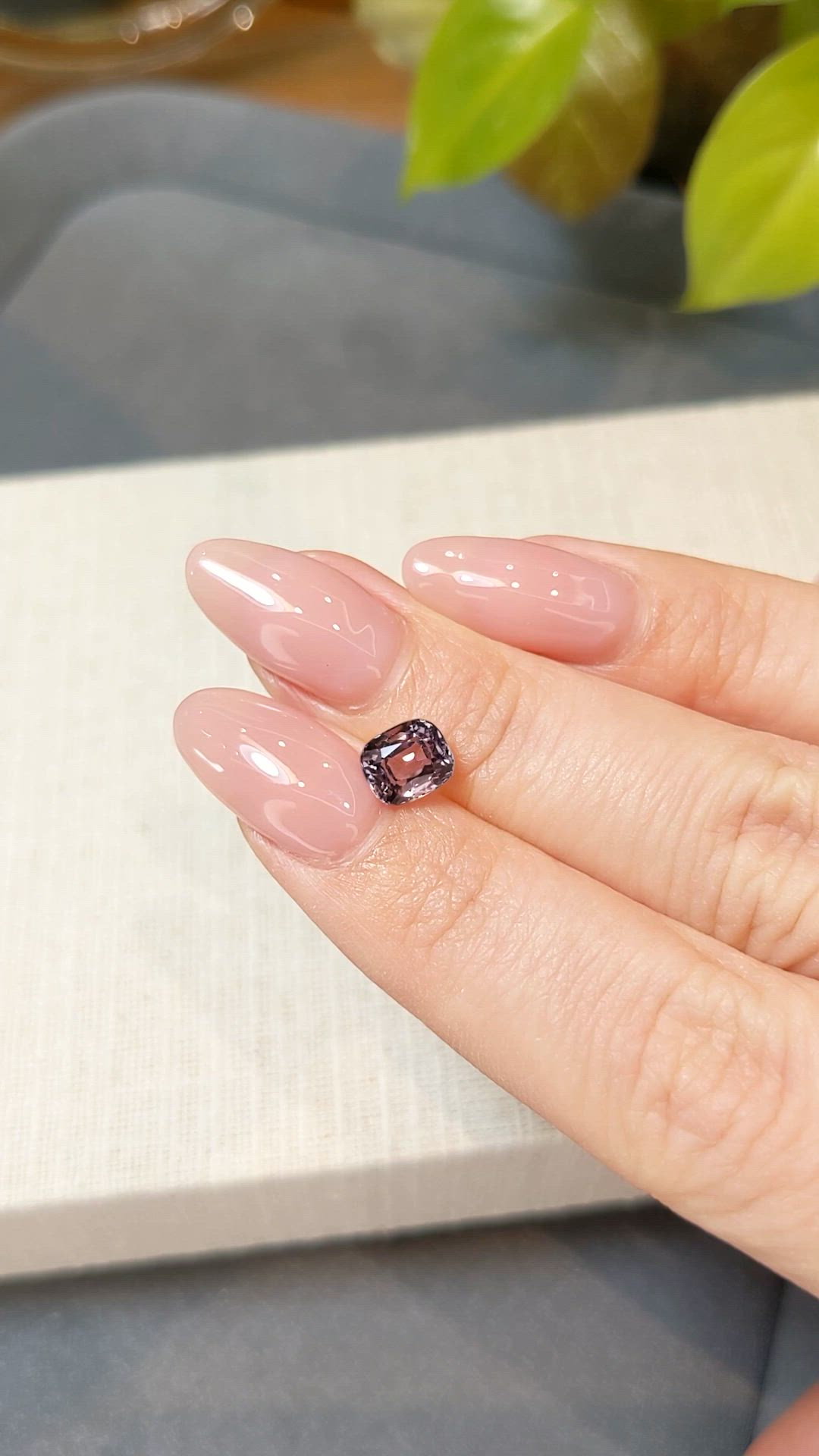 1.55 Ct. Pinkish Purple Spinel from Burma (Myanmar) Size Video