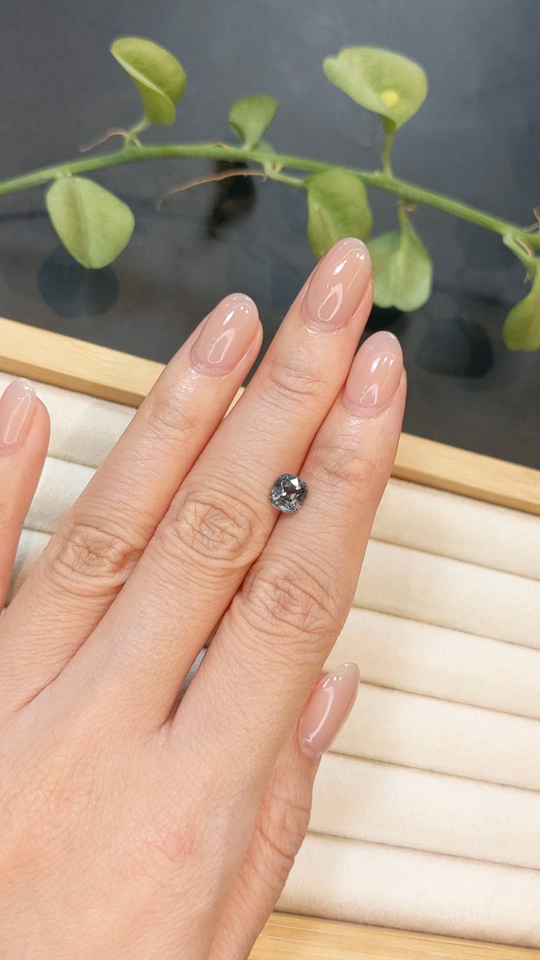 1.32 Ct. Grey Spinel from Burma (Myanmar) Size Video