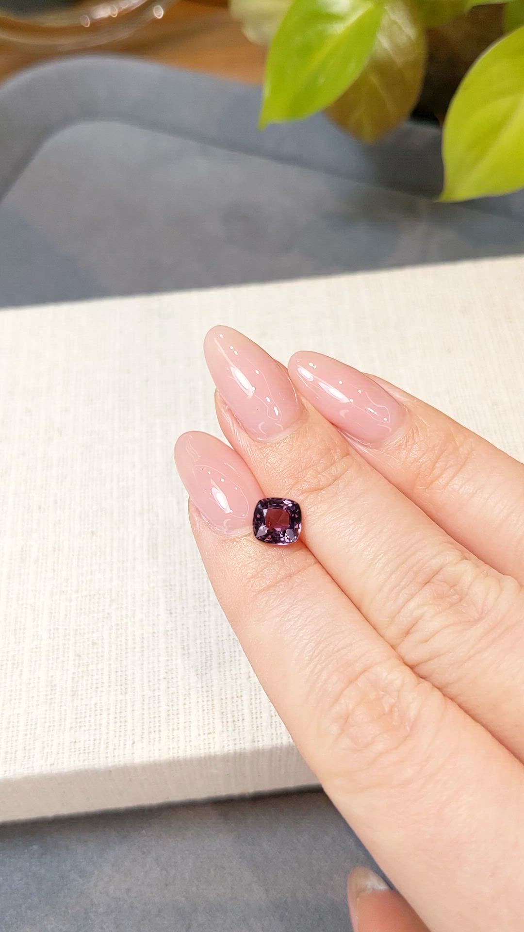 1.50 Ct. Pinkish Purple Spinel from Burma (Myanmar) Size Video