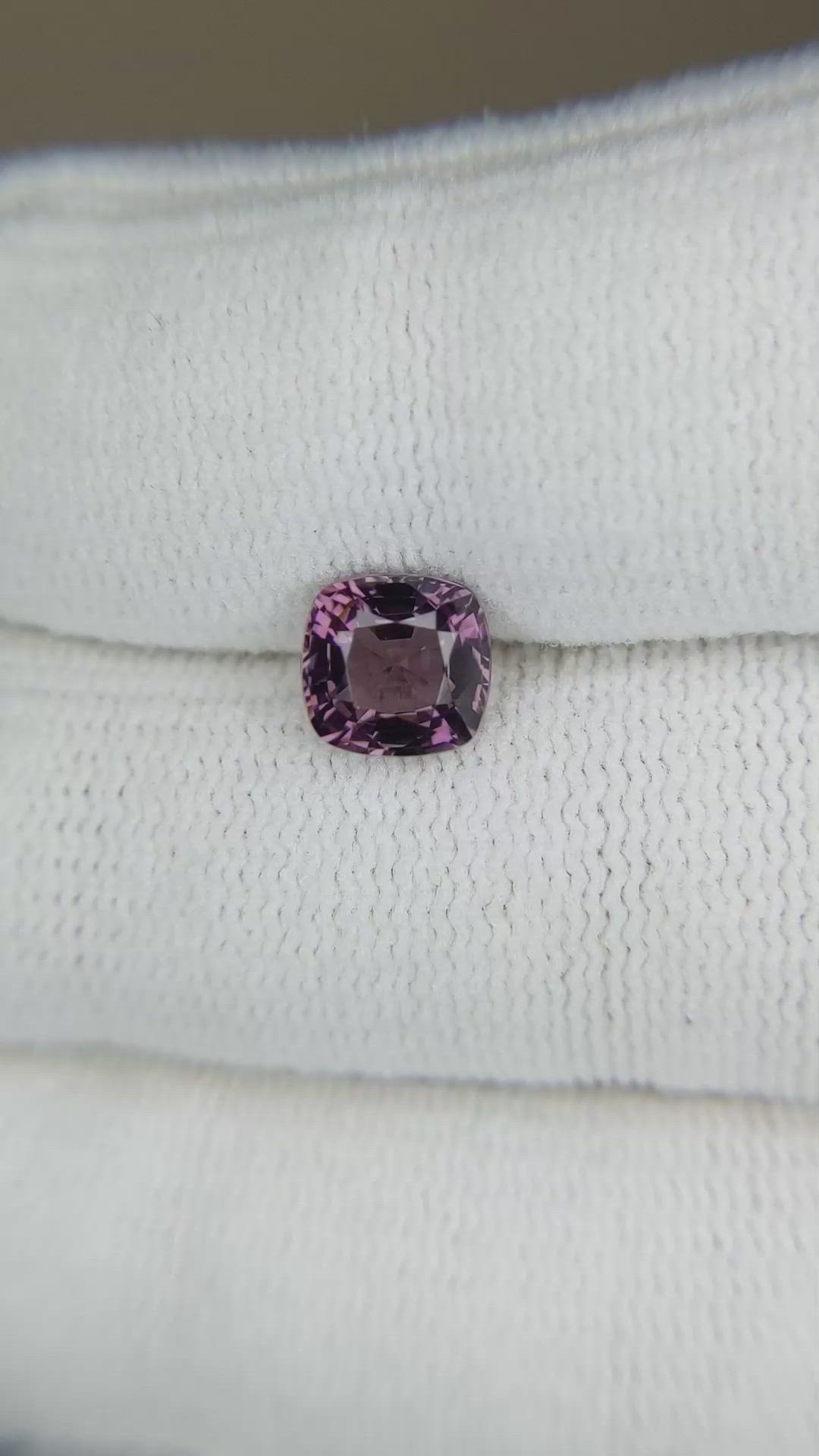 1.50 Ct. Pinkish Purple Spinel from Burma (Myanmar) Size Video