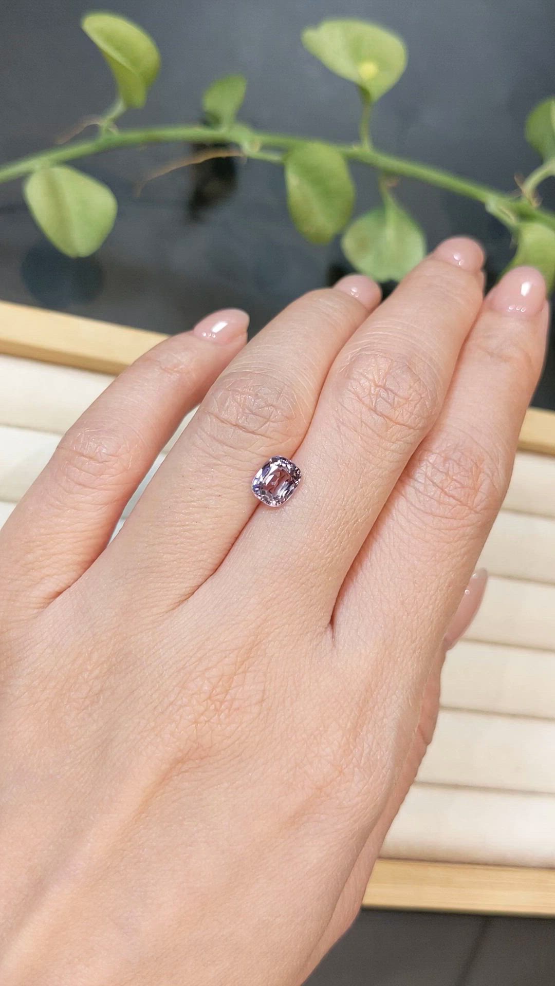 1.40 Ct. Pinkish Purple Spinel from Burma (Myanmar) Size Video